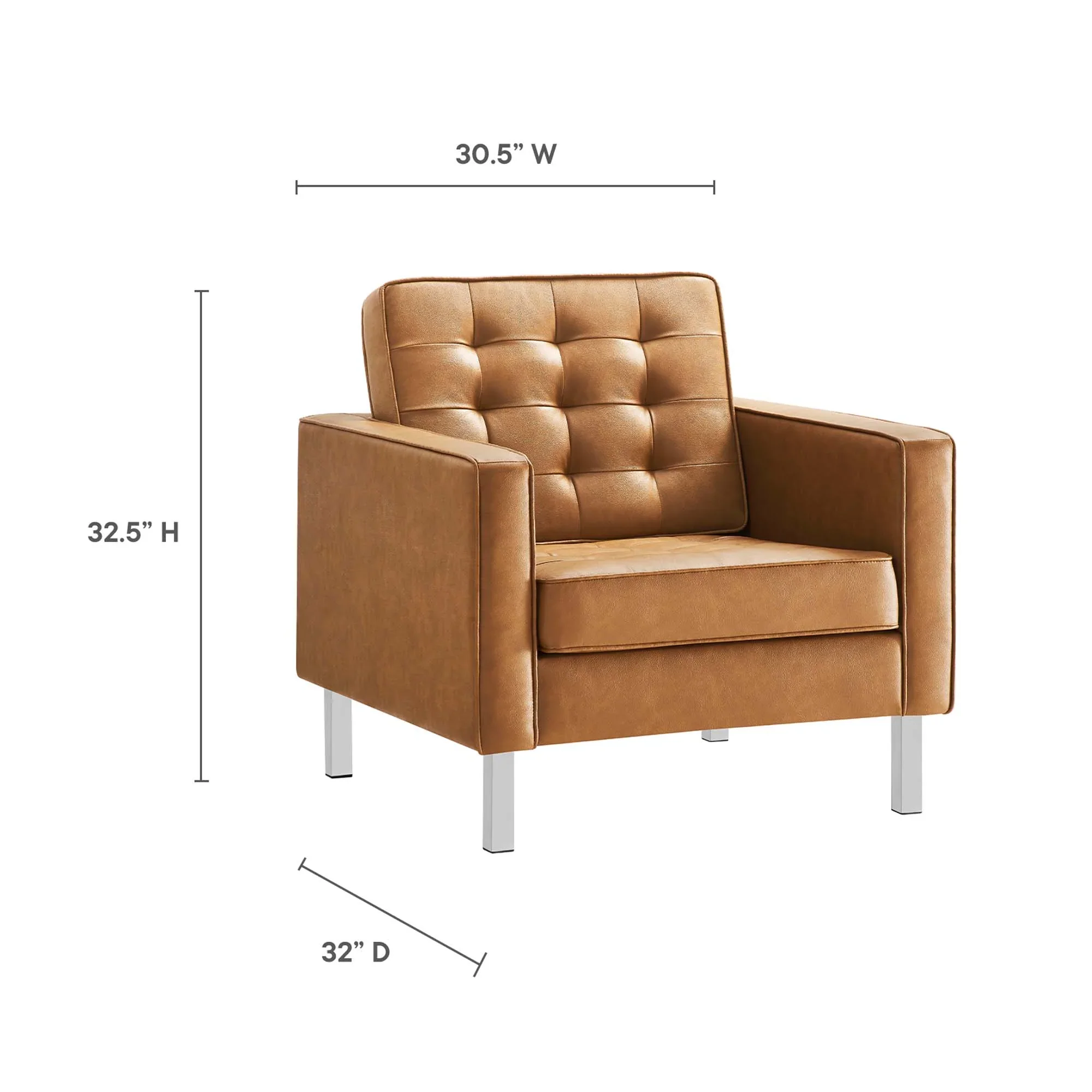 Loft Tufted Vegan Leather 3-Piece Furniture Set - Image 31