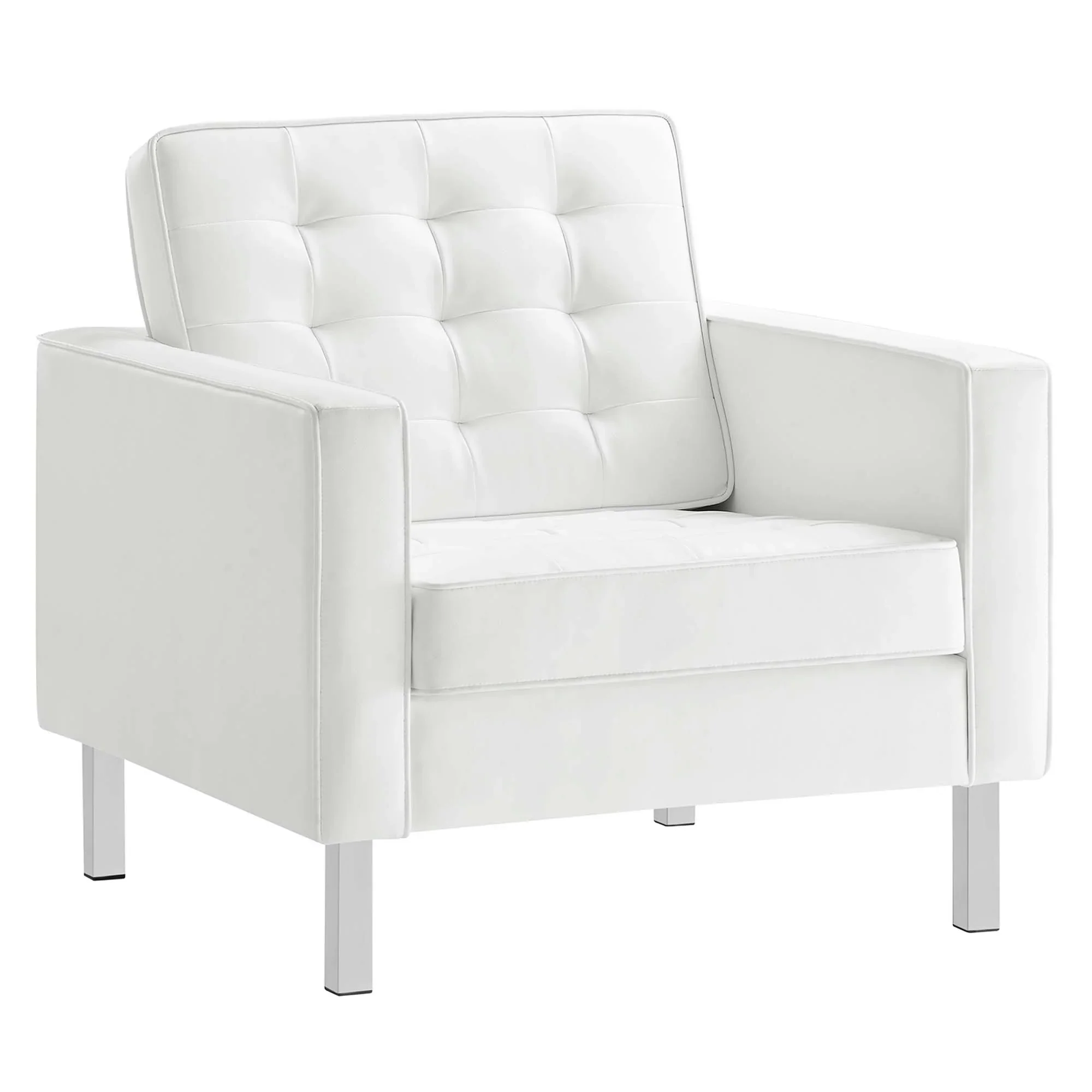 Loft Tufted Vegan Leather 3-Piece Furniture Set - Image 35