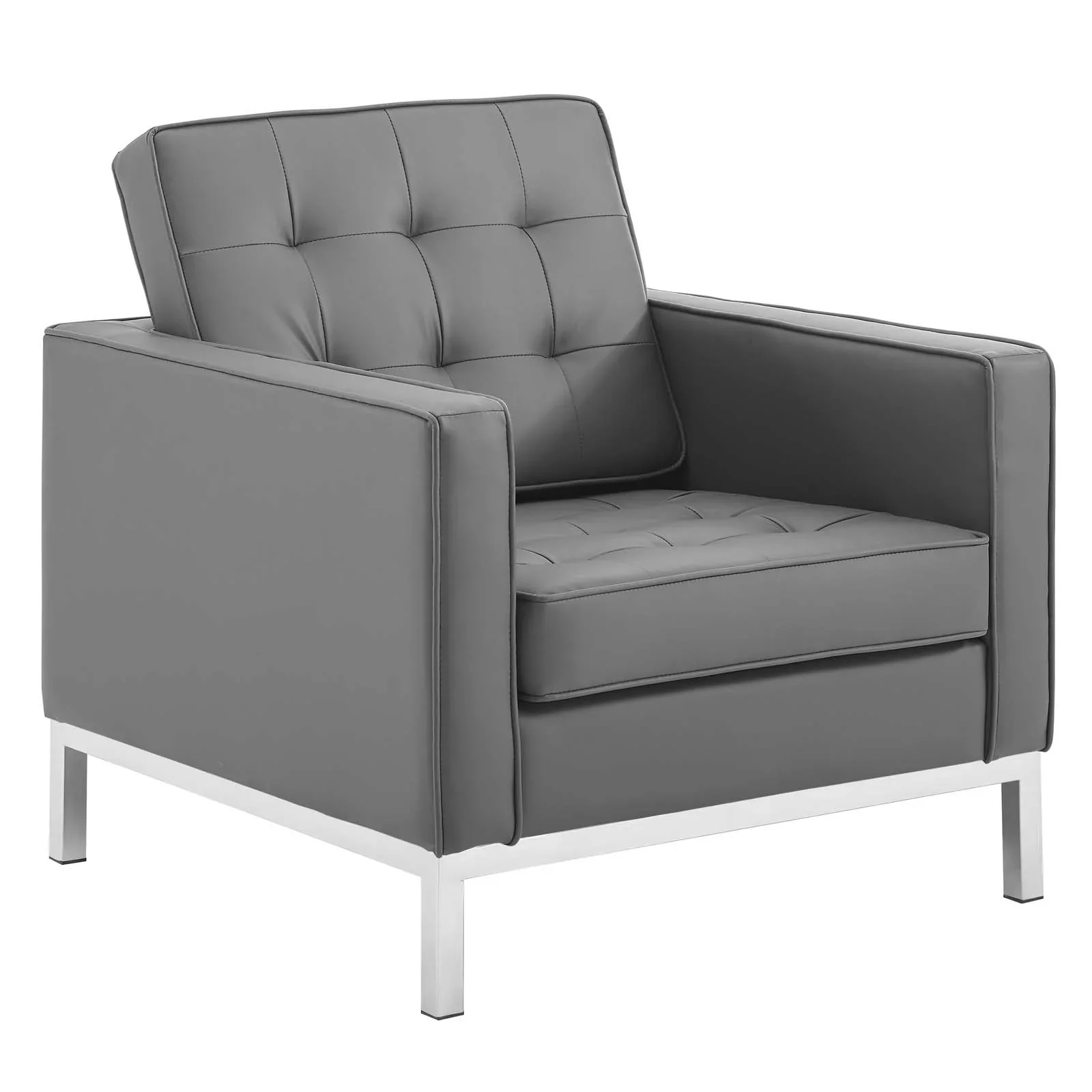 Loft Tufted Vegan Leather 3-Piece Furniture Set - Image 4
