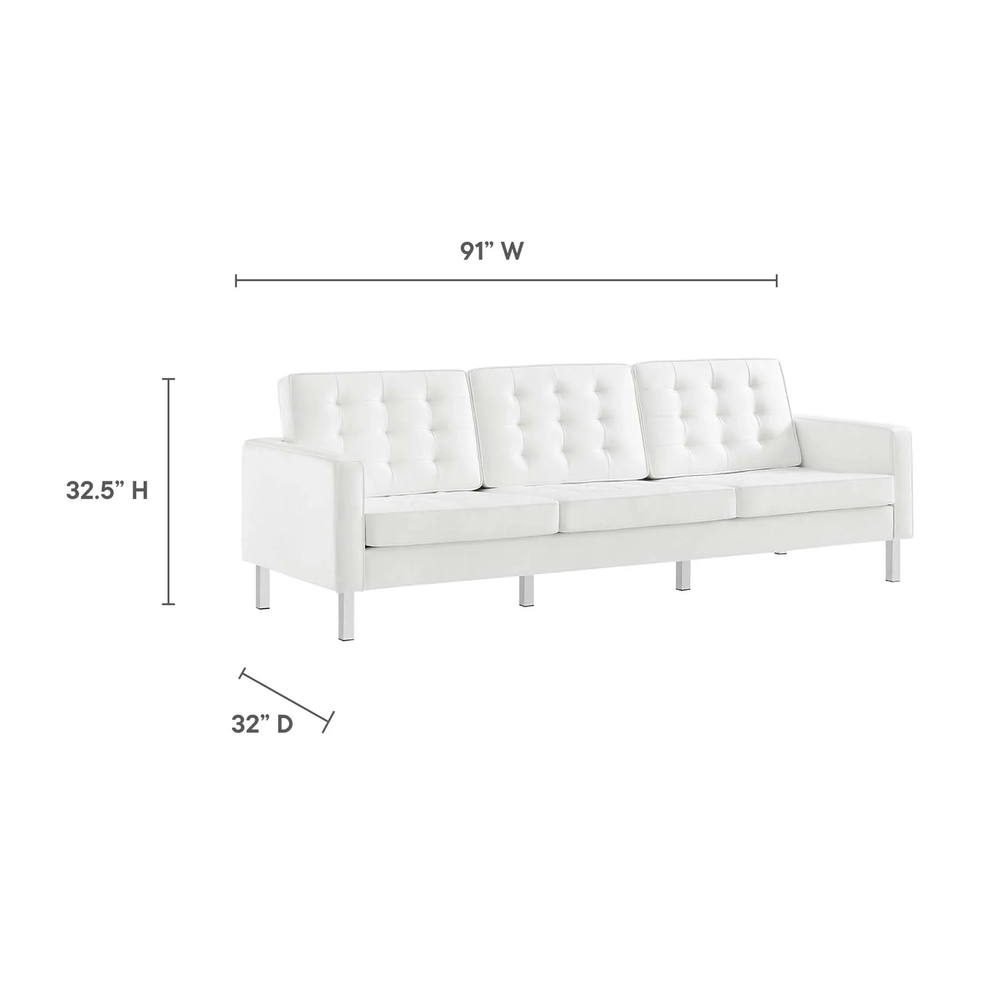 Loft Tufted Vegan Leather 3-Piece Furniture Set - Image 40