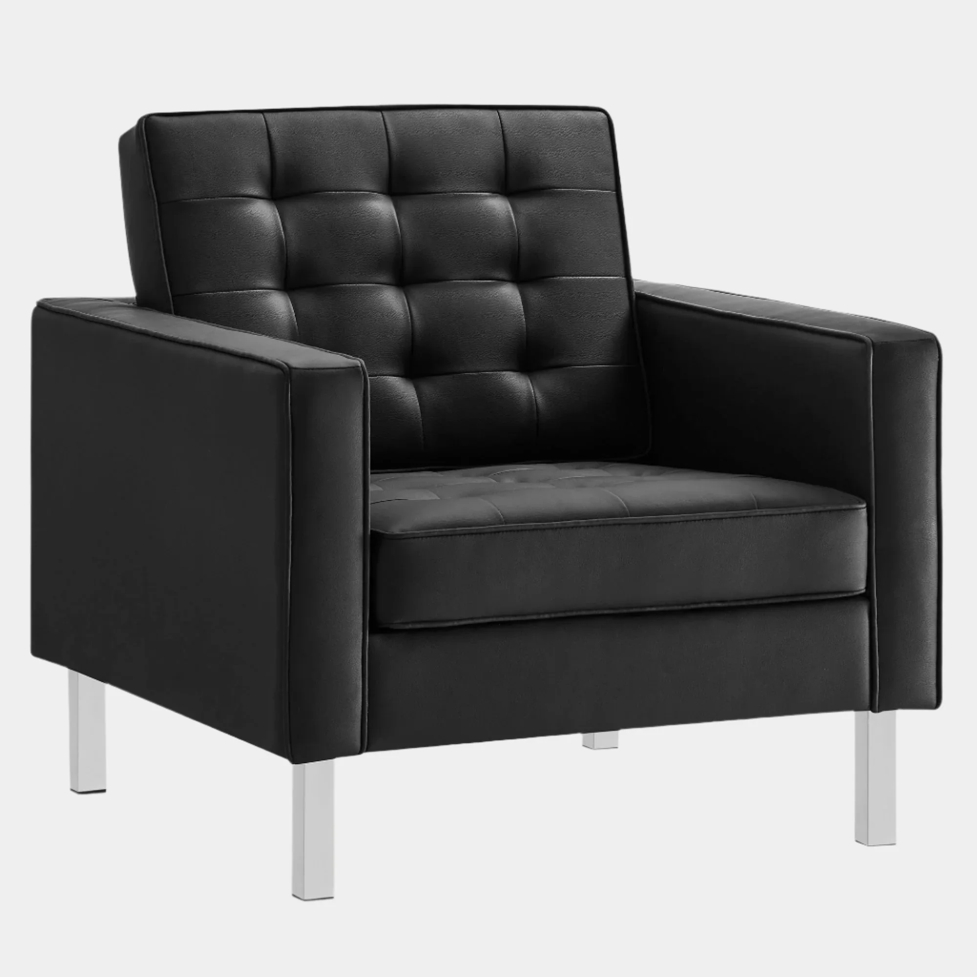 Loft Tufted Vegan Leather Armchair - Image 10