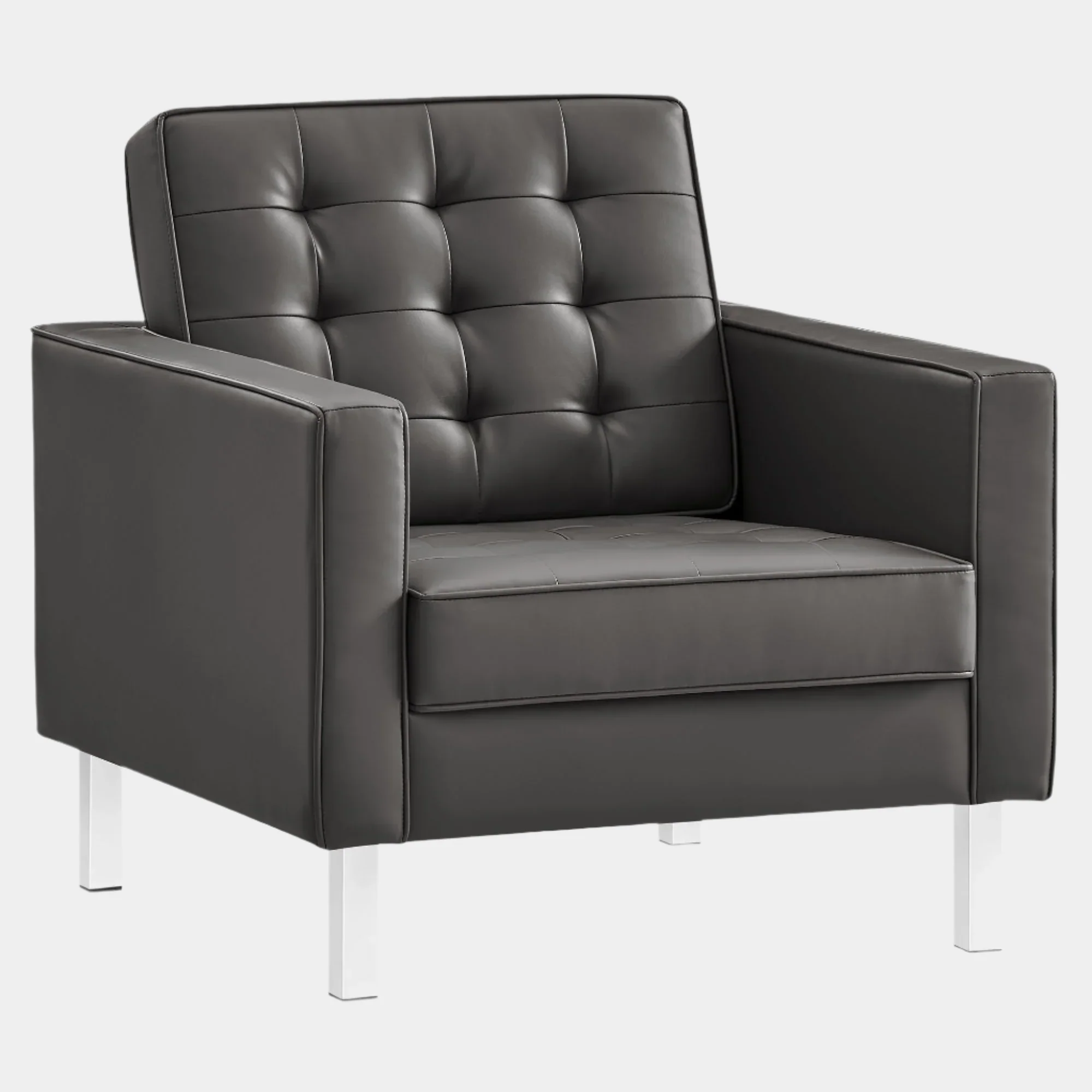 Loft Tufted Vegan Leather Armchair - Image 19