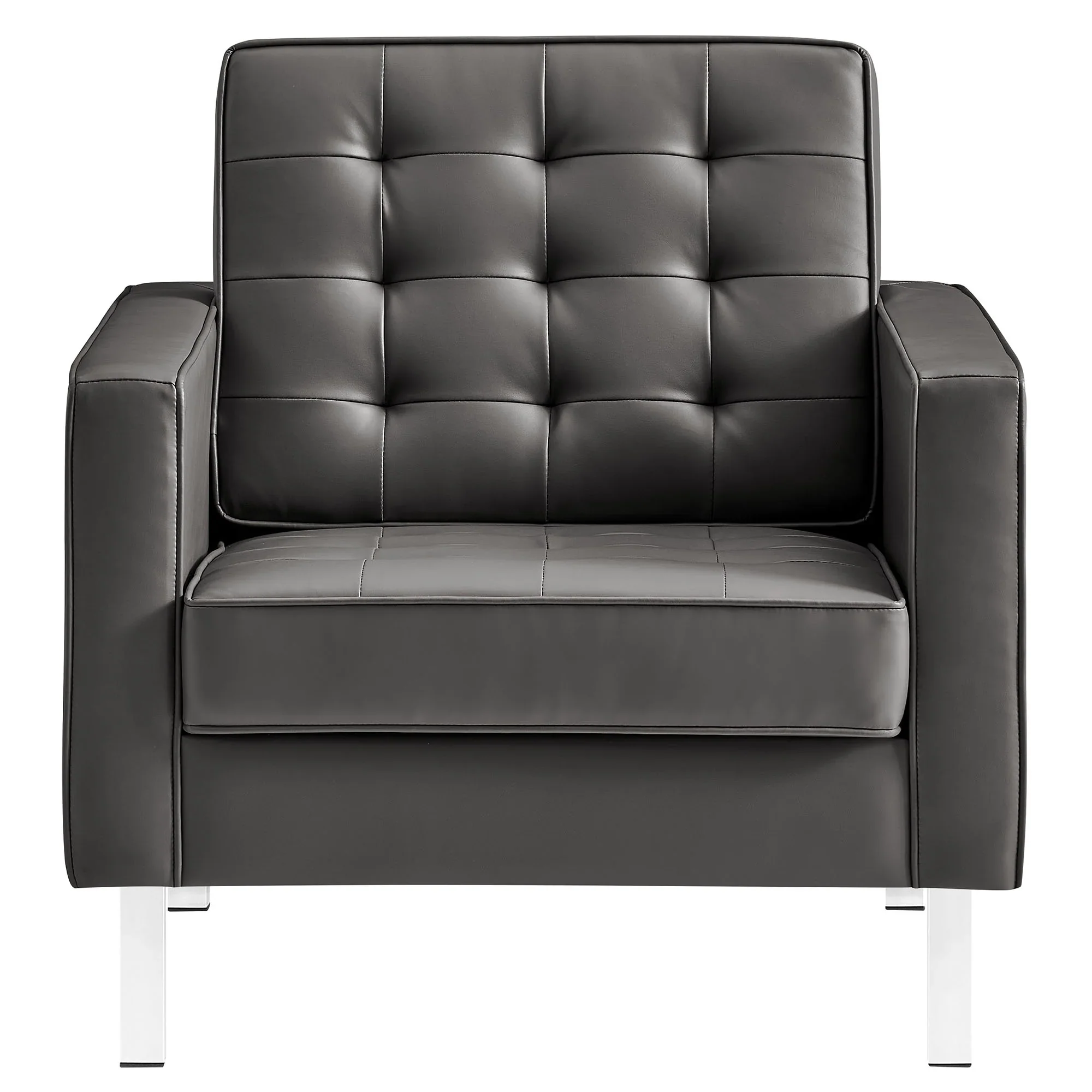 Loft Tufted Vegan Leather Armchair - Image 21