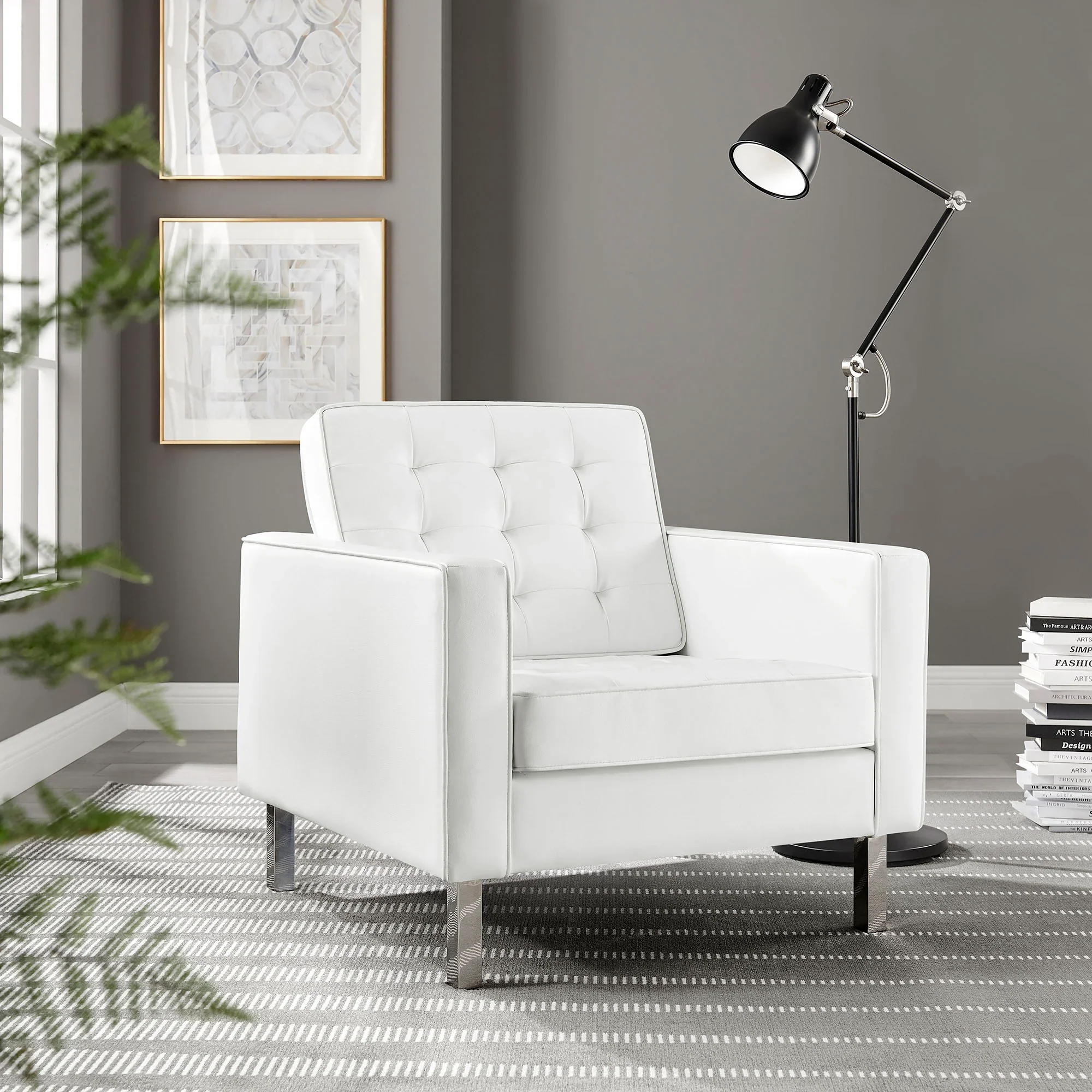 Loft Tufted Vegan Leather Armchair - Image 29