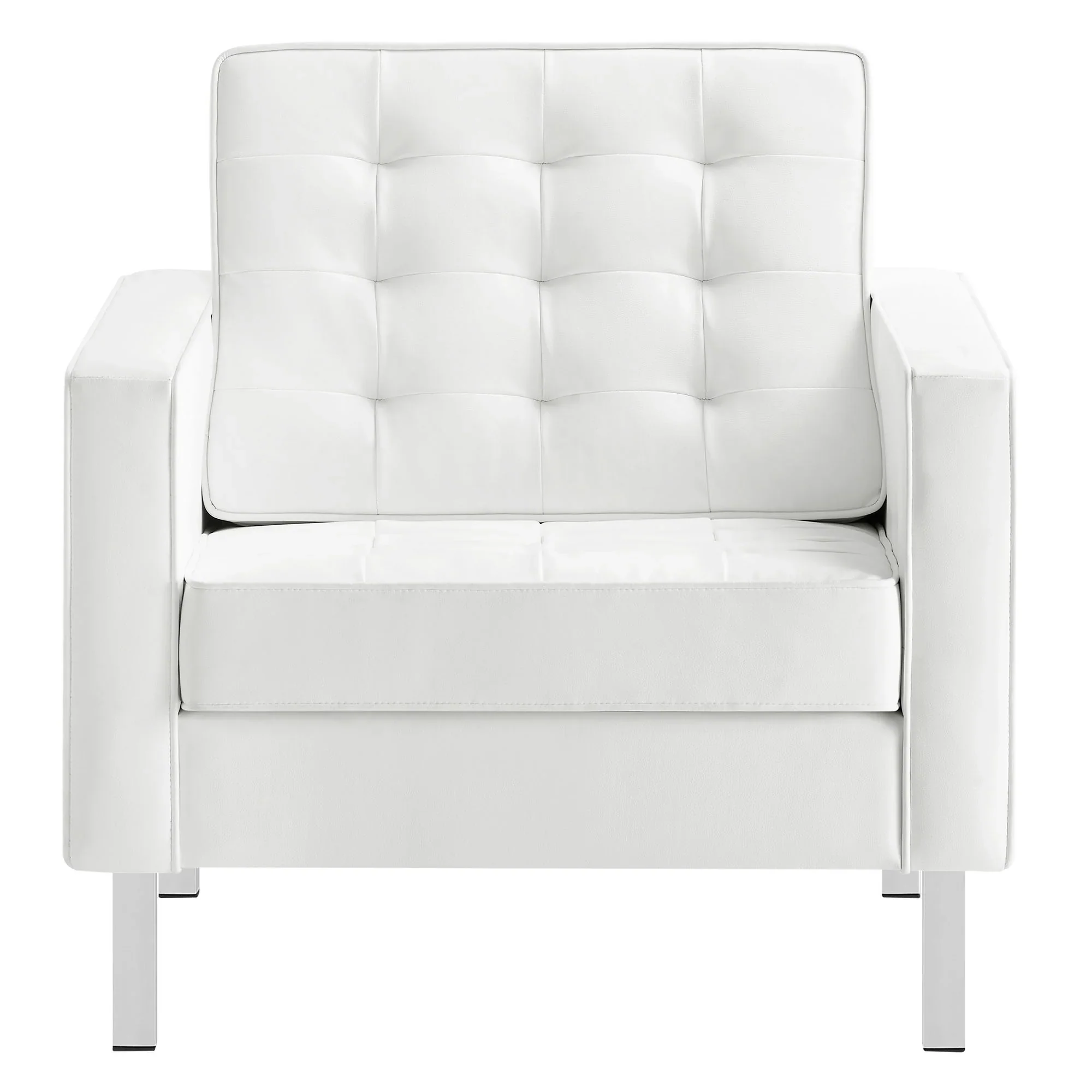 Loft Tufted Vegan Leather Armchair - Image 30