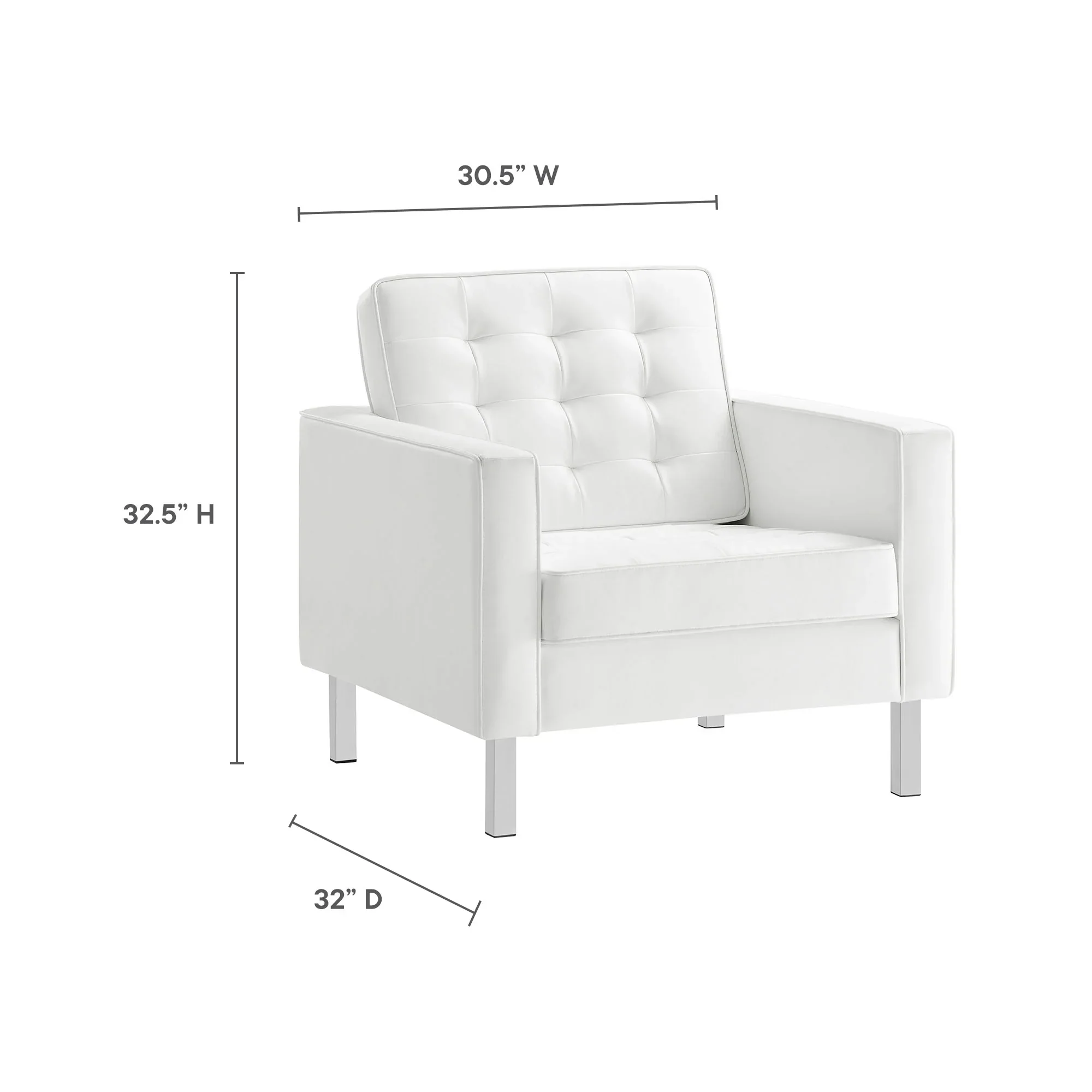 Loft Tufted Vegan Leather Armchair - Image 35