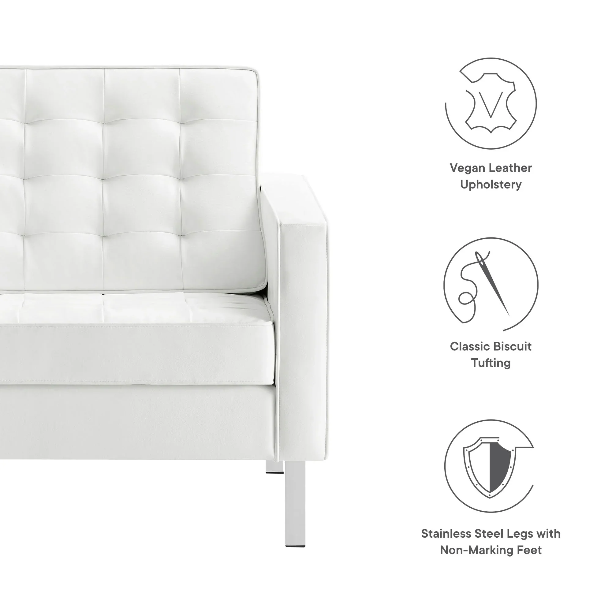 Loft Tufted Vegan Leather Armchair - Image 36