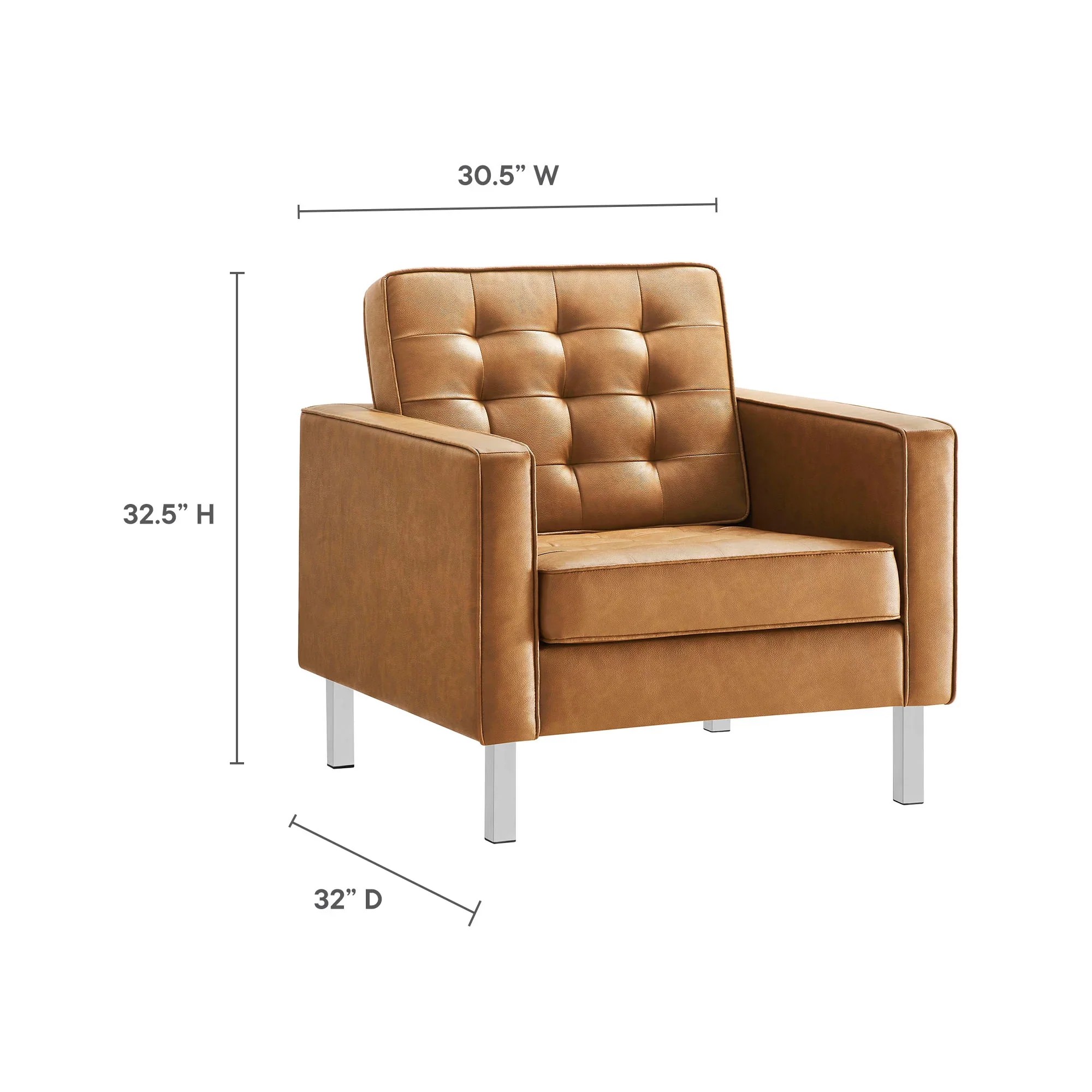 Loft Tufted Vegan Leather Armchair - Image 8