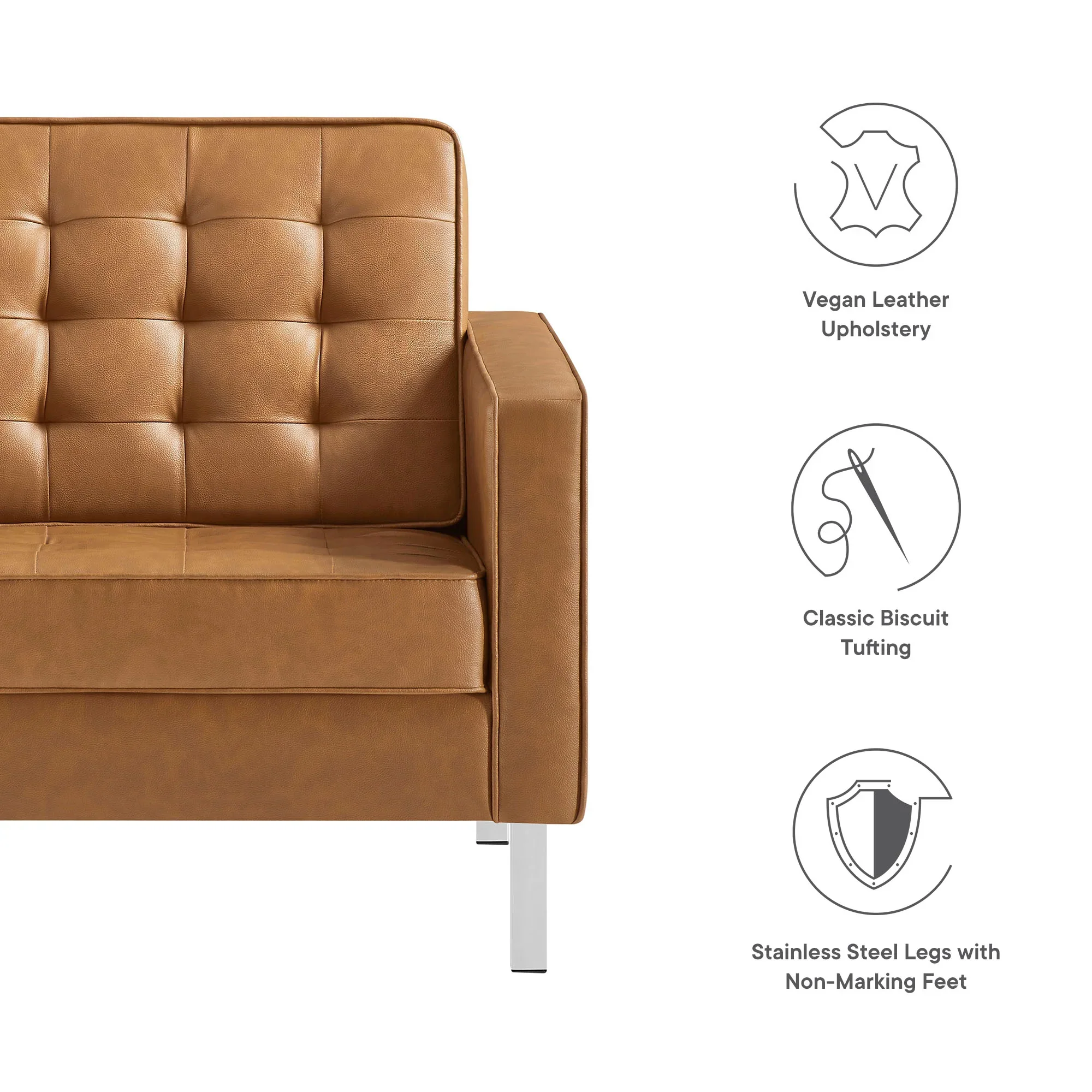 Loft Tufted Vegan Leather Armchair - Image 9
