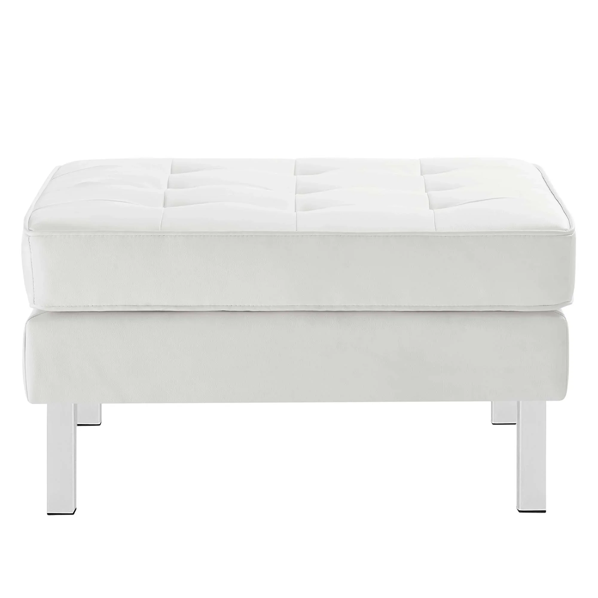 Loft Tufted Vegan Leather Armchair and Ottoman Set - Image 29