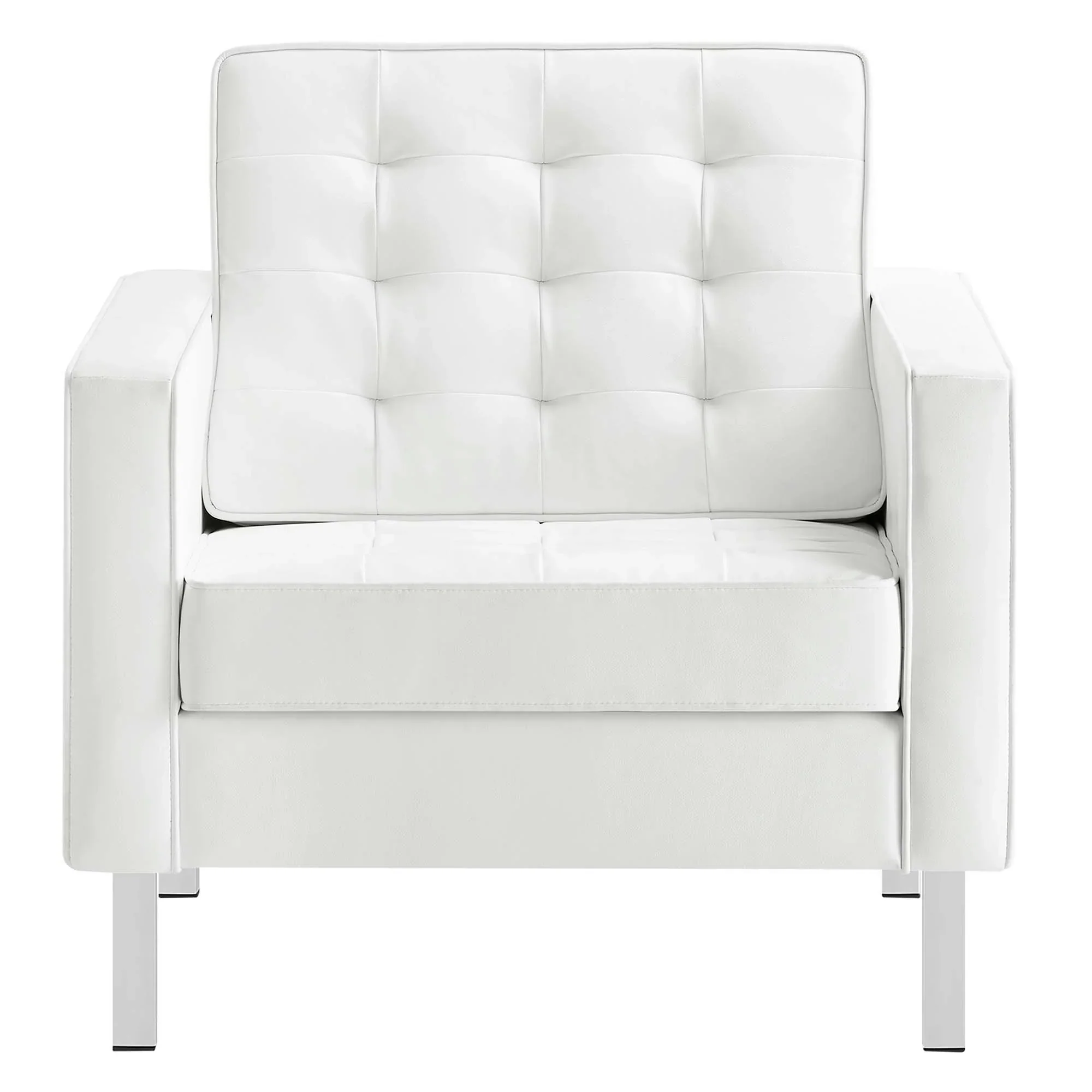 Loft Tufted Vegan Leather Armchairs - Set of 2 - Image 31