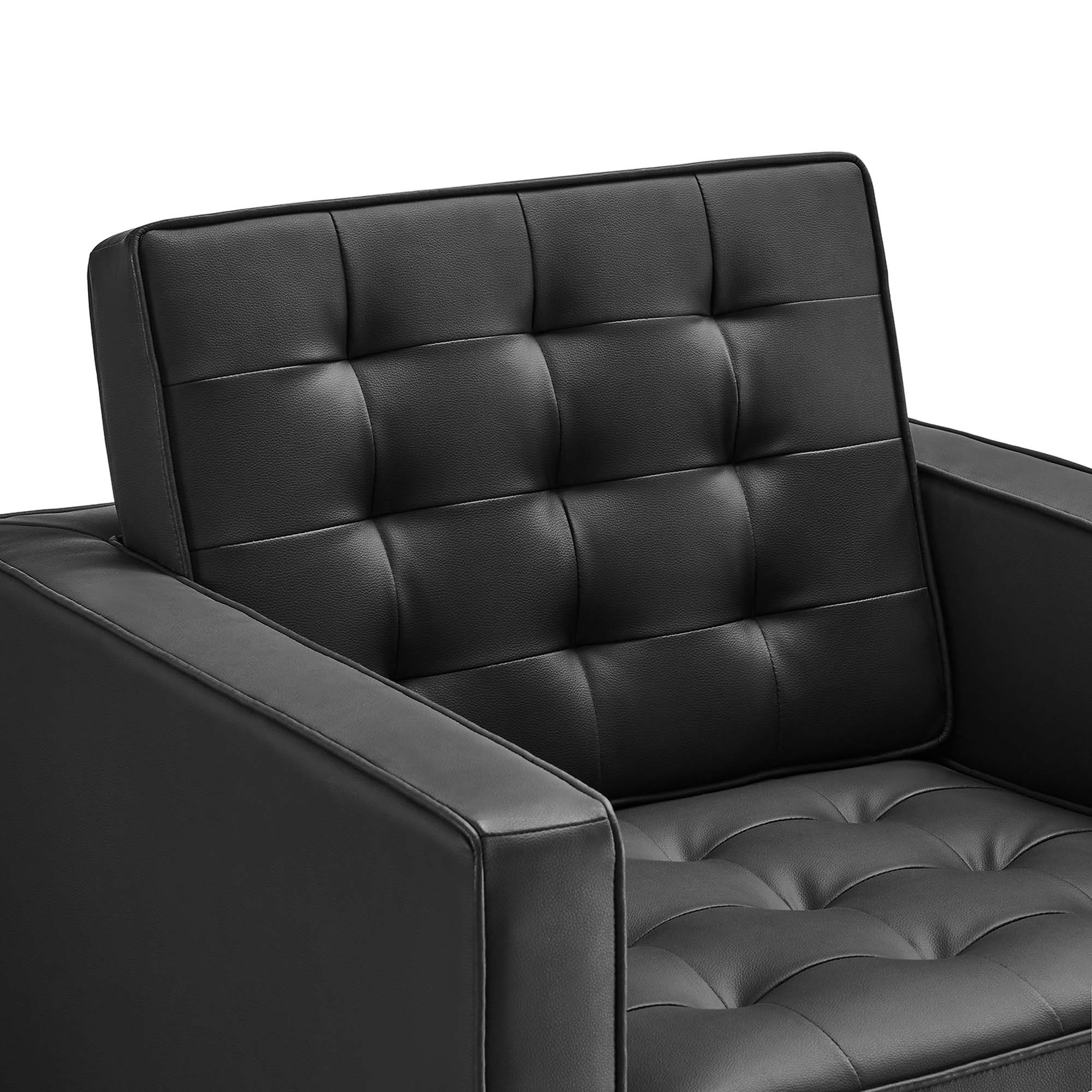 Loft Tufted Vegan Leather Armchairs - Set of 2 - Image 8