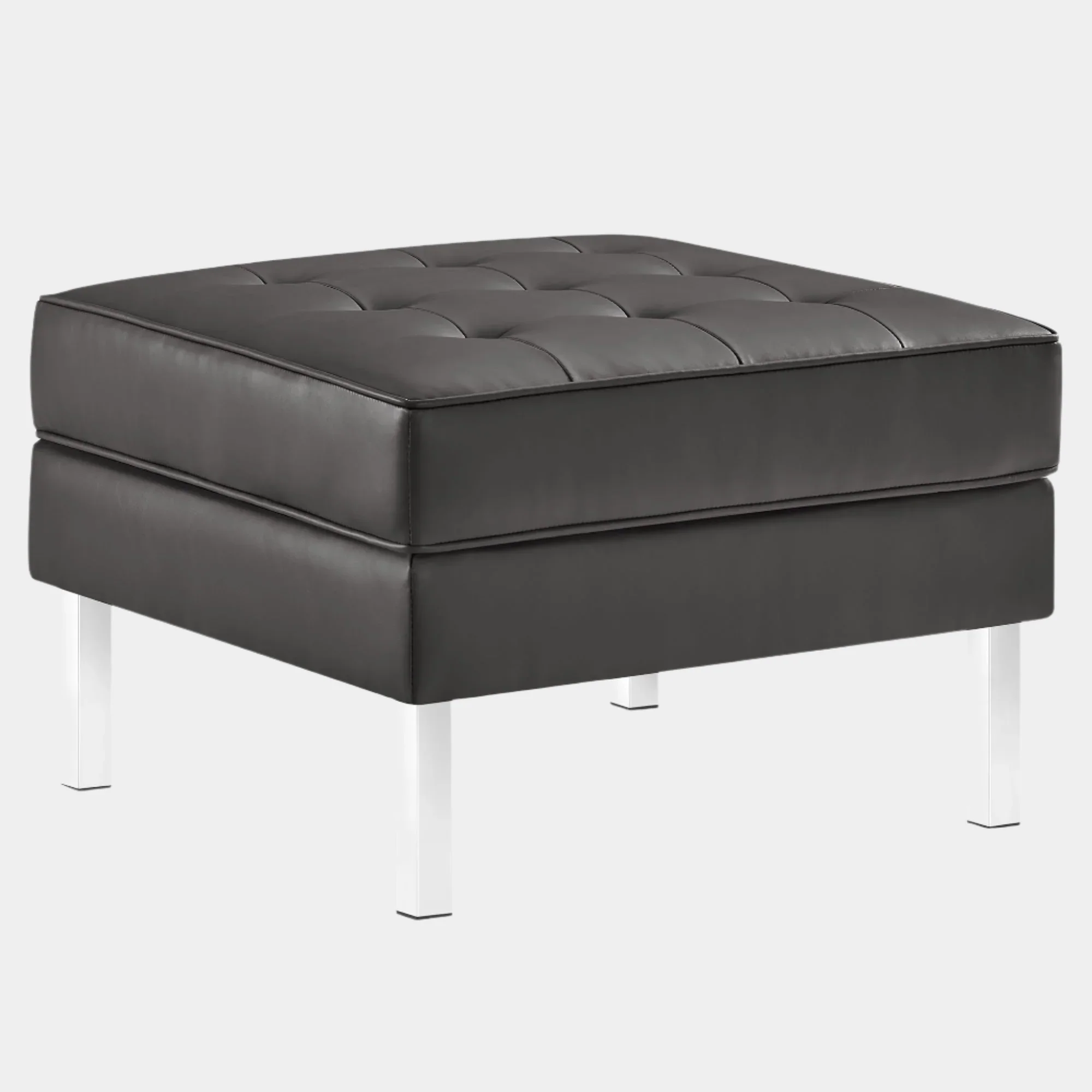 Loft Tufted Vegan Leather Ottoman - Image 8