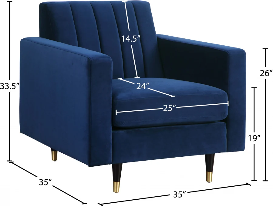 Lola Velvet Upholstered Chair - Image 11