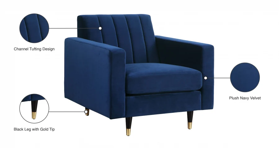 Lola Velvet Upholstered Chair - Image 12