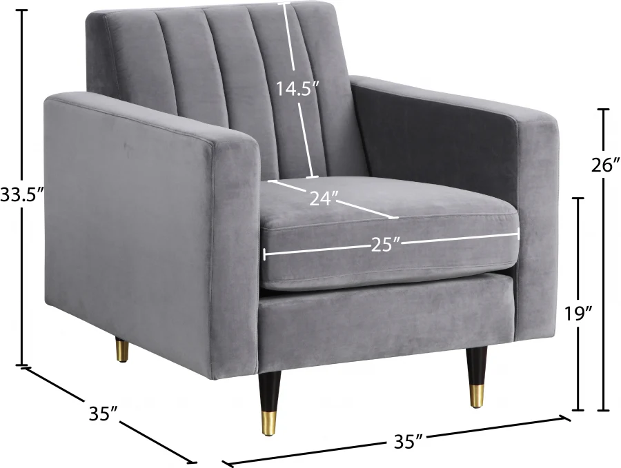 Lola Velvet Upholstered Chair - Image 5