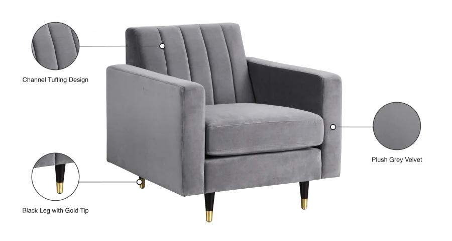 Lola Velvet Upholstered Chair - Image 6
