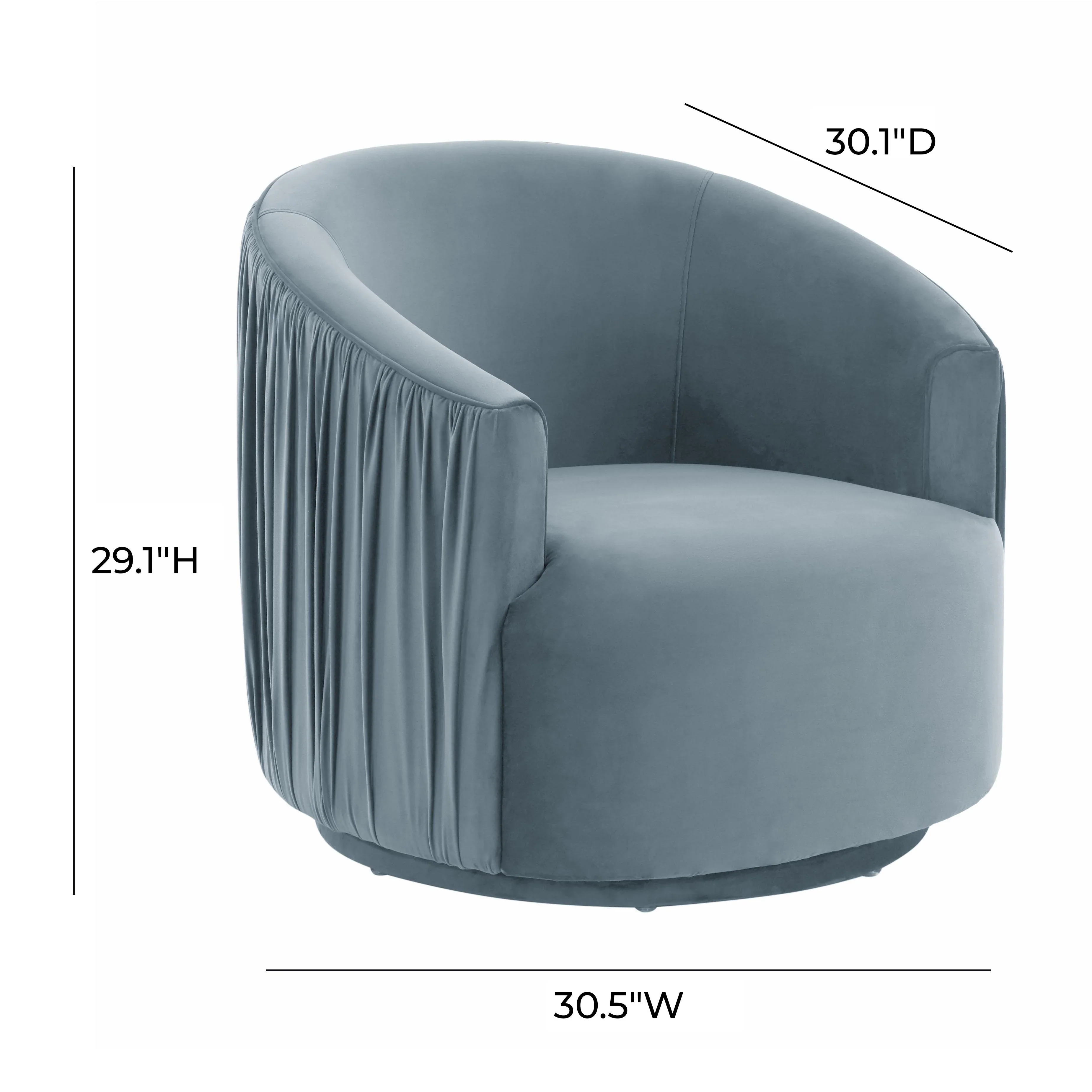 London Pleated Performance Velvet Swivel Accent Chair - Image 21