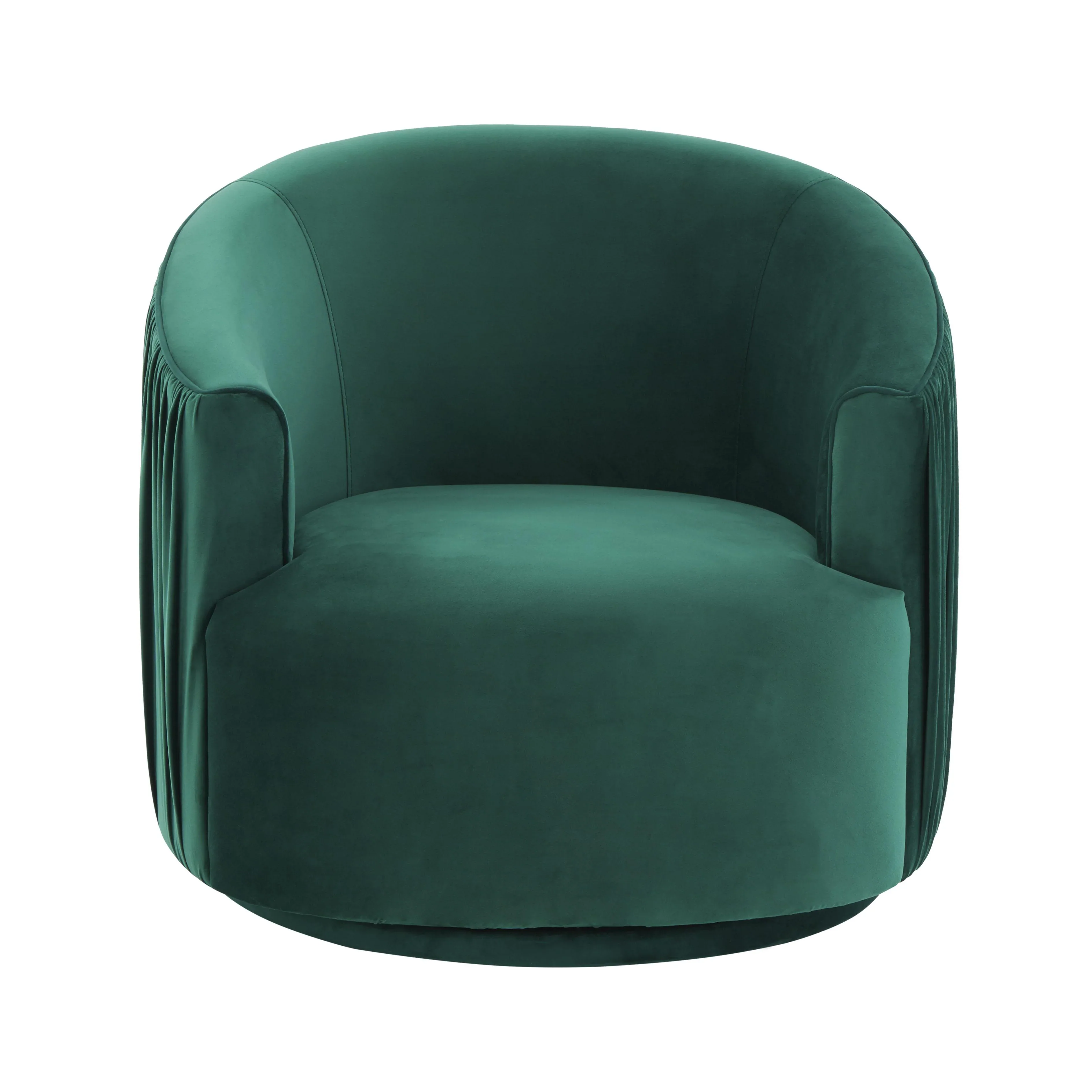 London Pleated Performance Velvet Swivel Accent Chair - Image 3