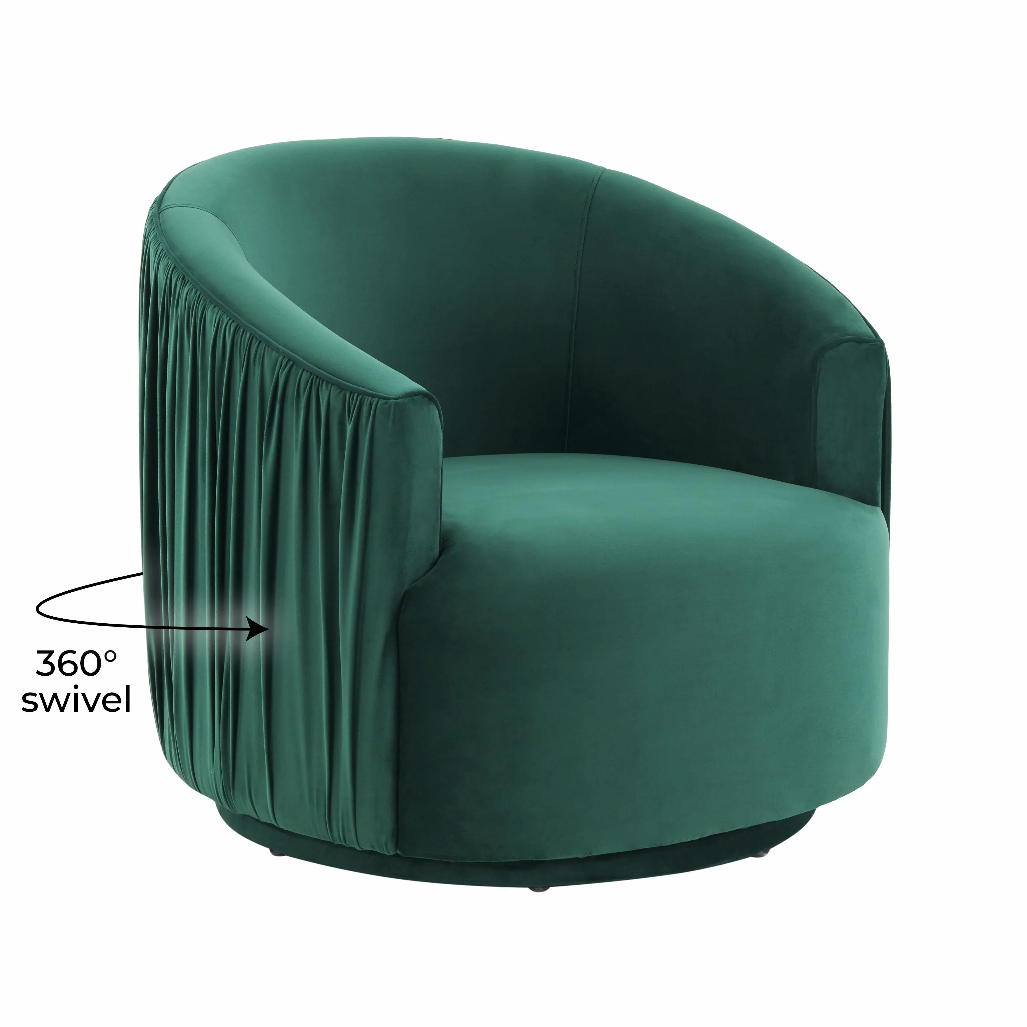 London Pleated Performance Velvet Swivel Accent Chair - Image 6