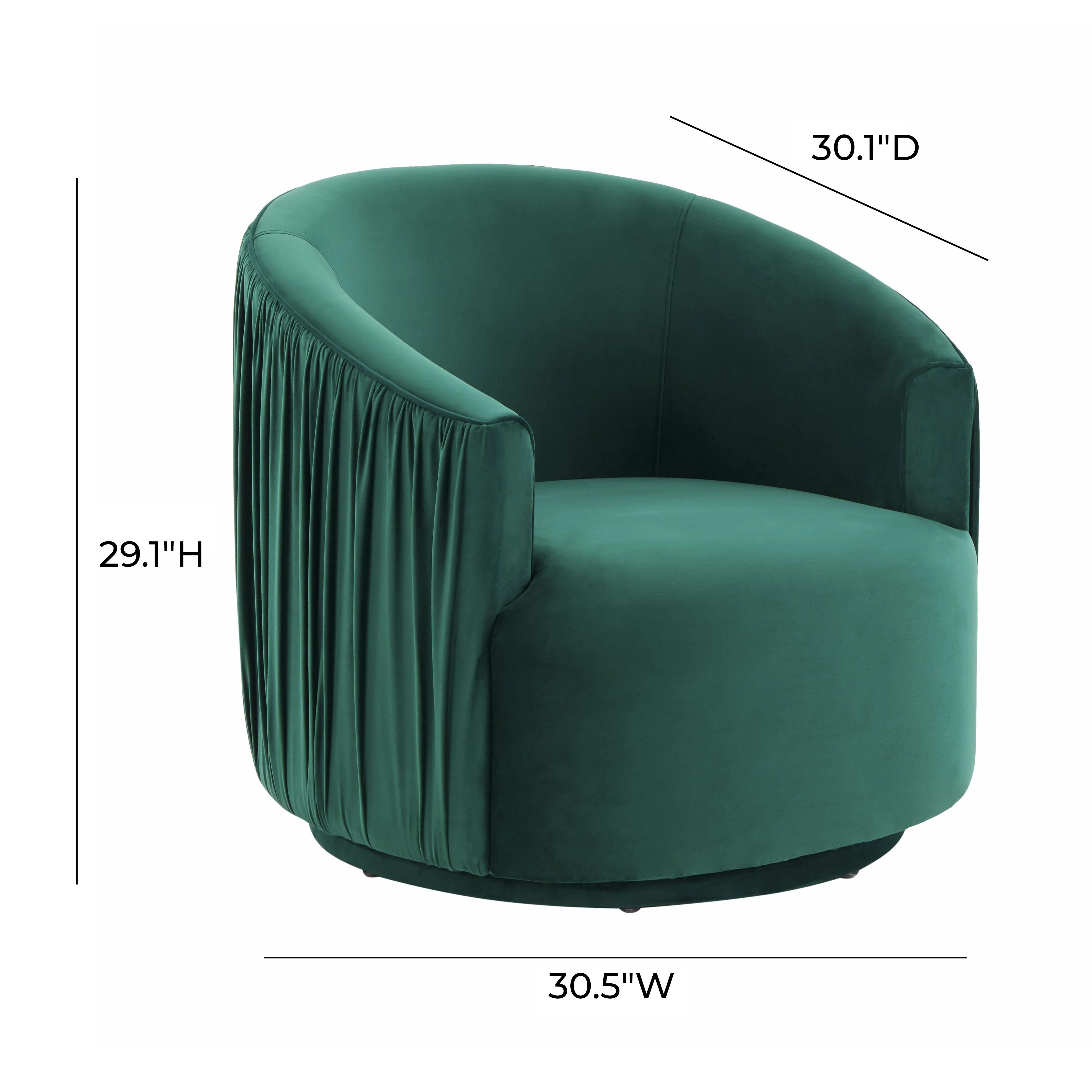 London Pleated Performance Velvet Swivel Accent Chair - Image 7