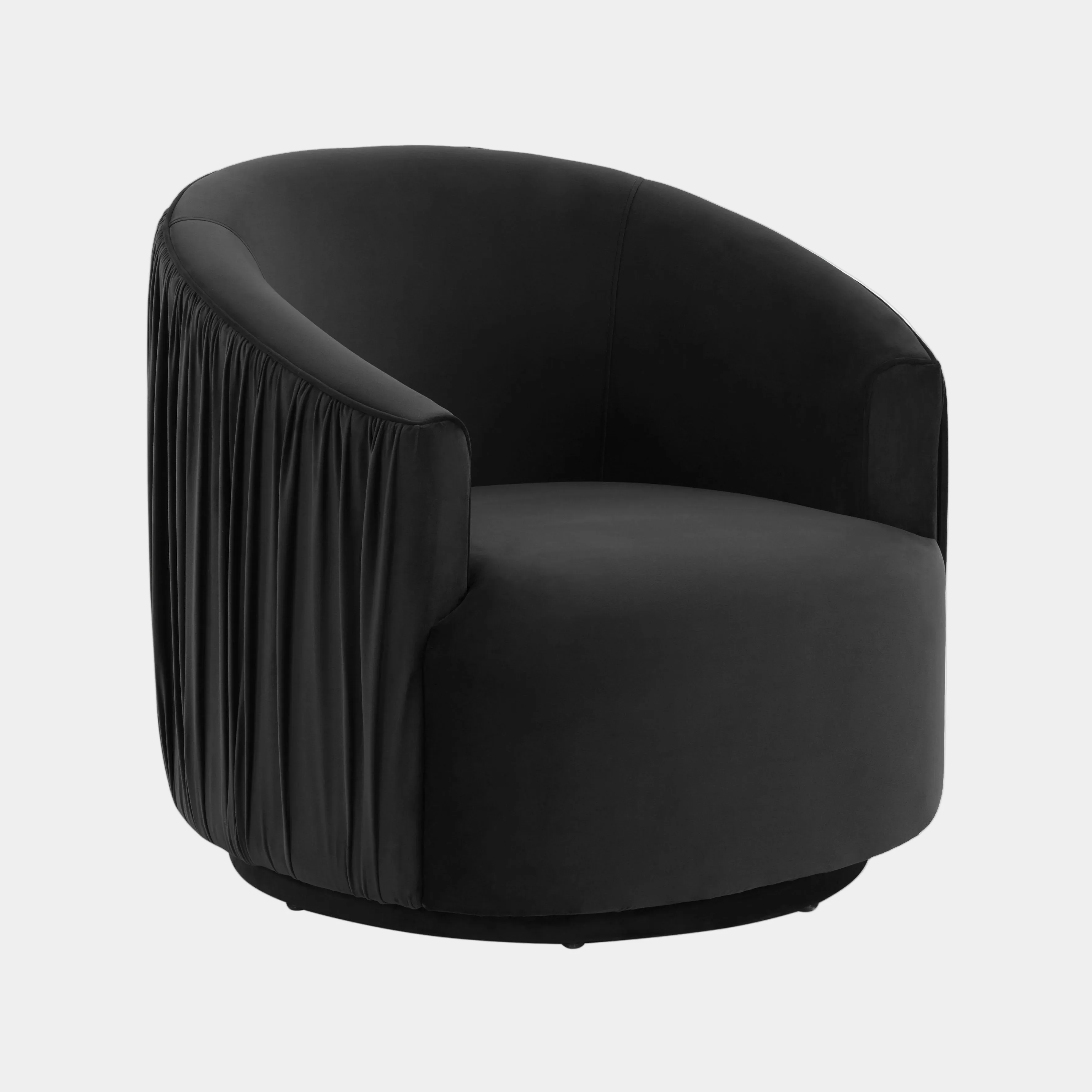 London Pleated Performance Velvet Swivel Accent Chair - Image 8