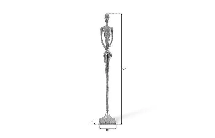 Lottie Sculpture, Resin, Silver Leaf - Image 5