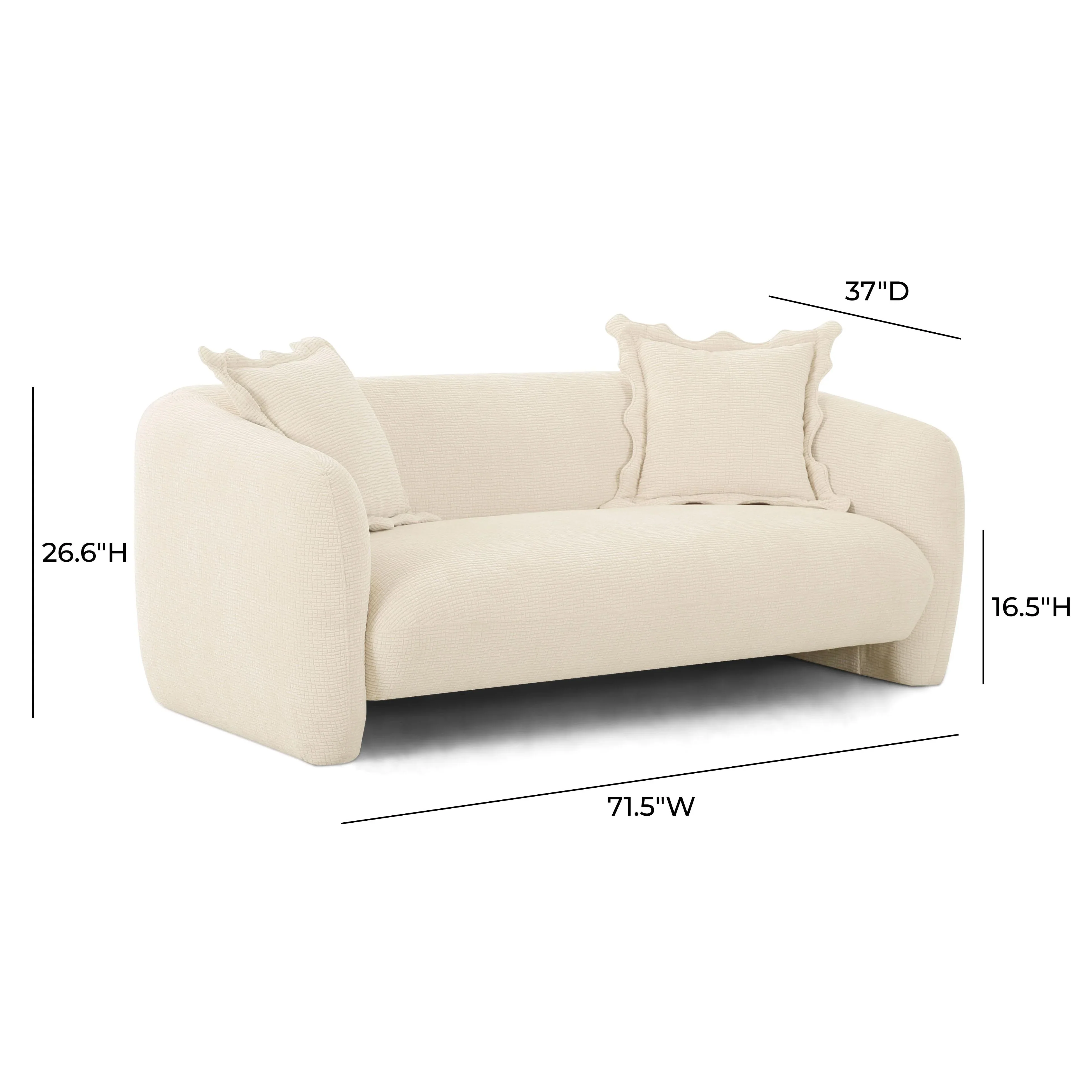 Lou 71.5" Sandstone Textured Performance Fabric Loveseat - Image 6