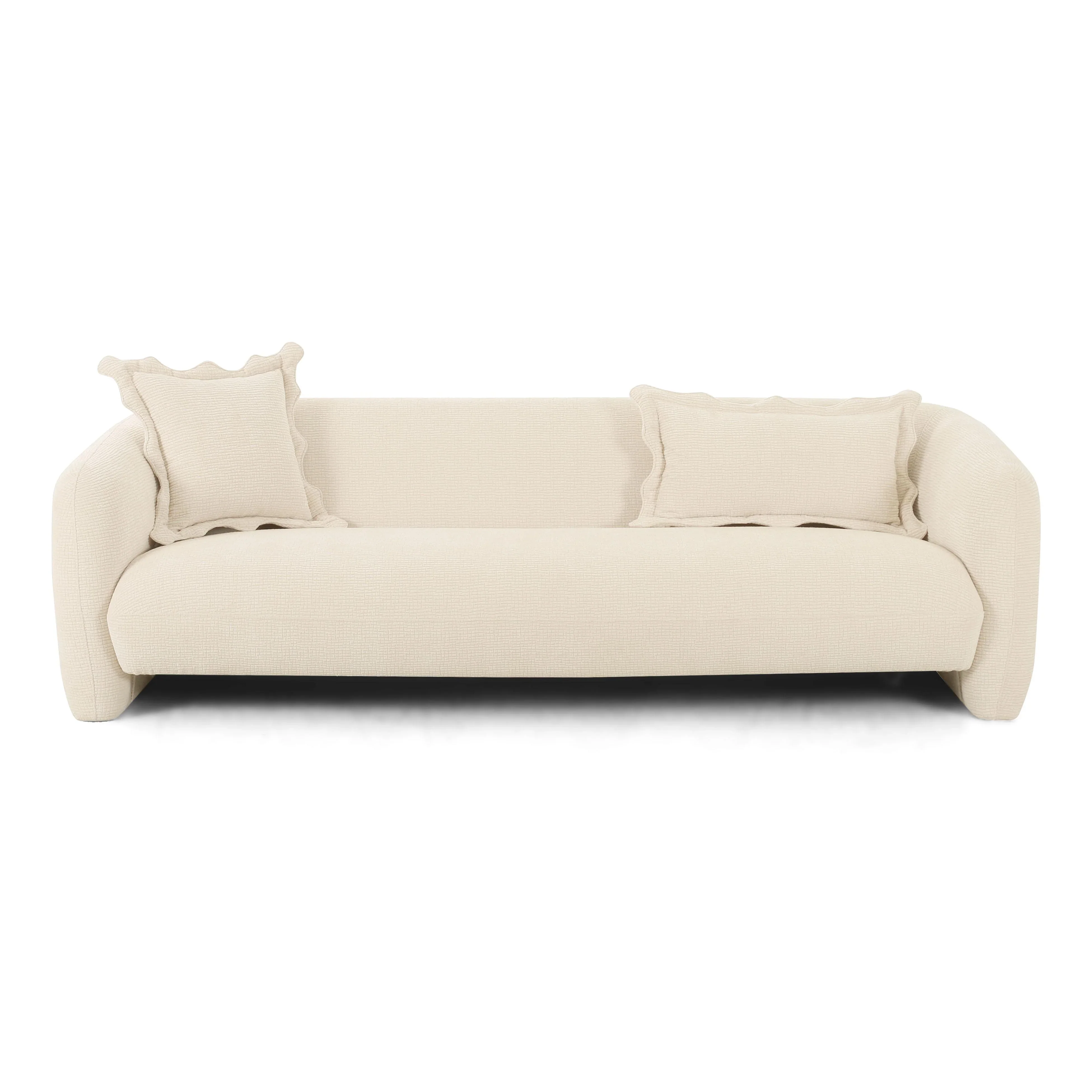 Lou 91" Sandstone Textured Performance Fabric Sofa - Image 3