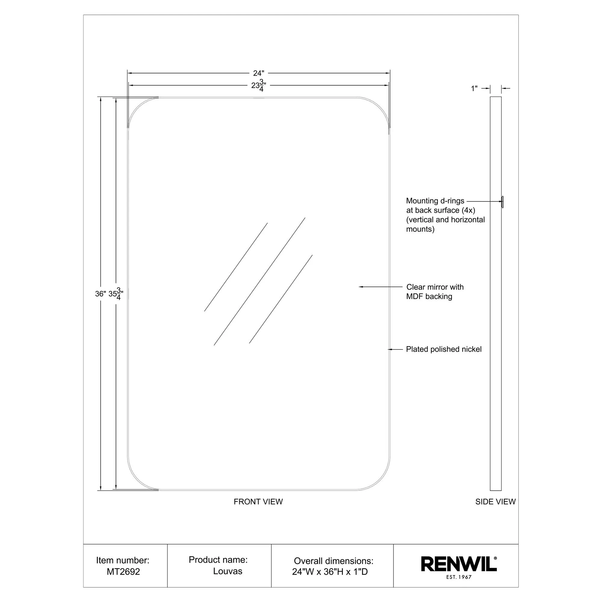 Louvas Wall Mirror - Image 6