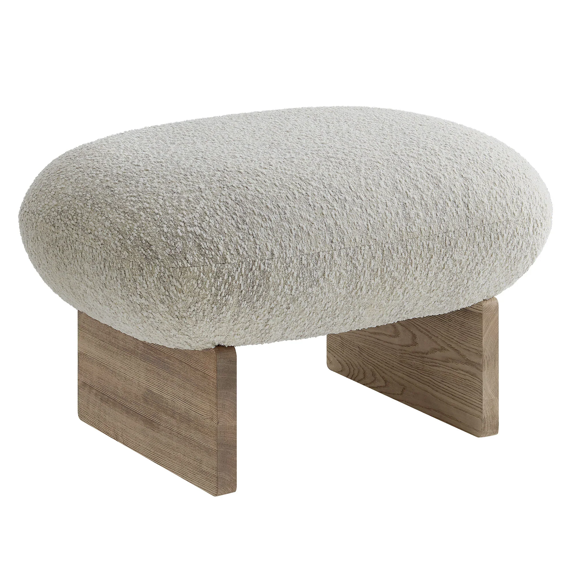 Loyal Boucle Fabric Accent Chair and Ottoman Set - Image 6