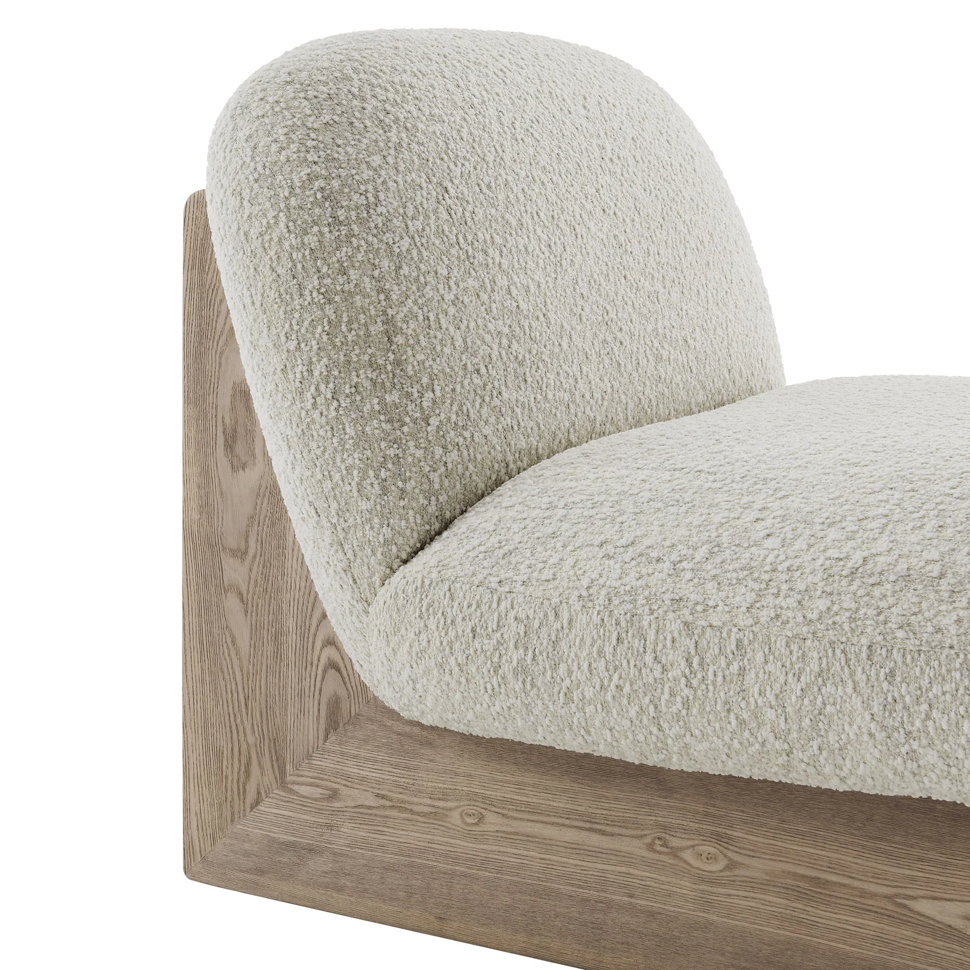 Loyal Boucle Fabric Accent Chair and Ottoman Set - Image 7