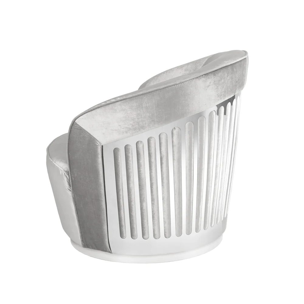 Lucien Accent Chair - Grey Velvet - Image 2