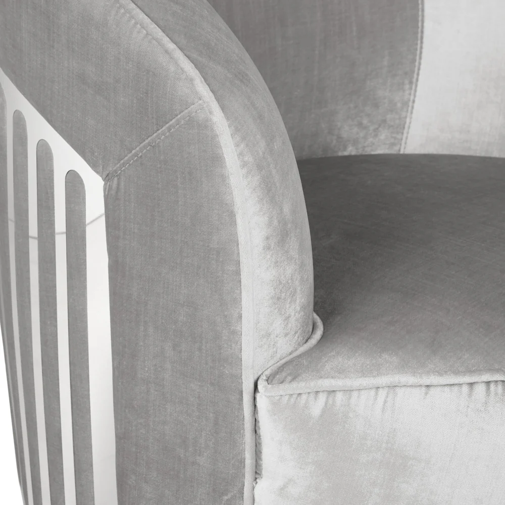 Lucien Accent Chair - Grey Velvet - Image 3