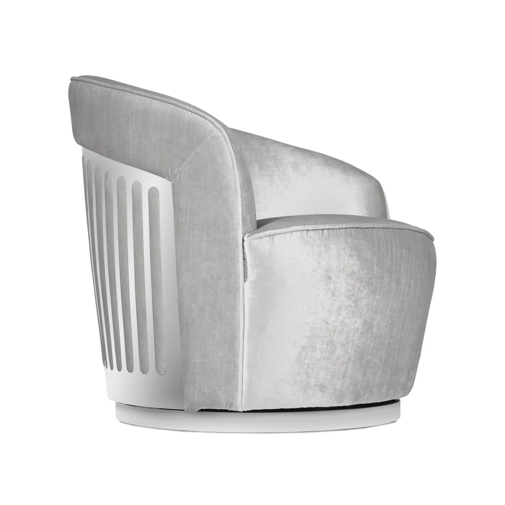 Lucien Accent Chair - Grey Velvet - Image 4