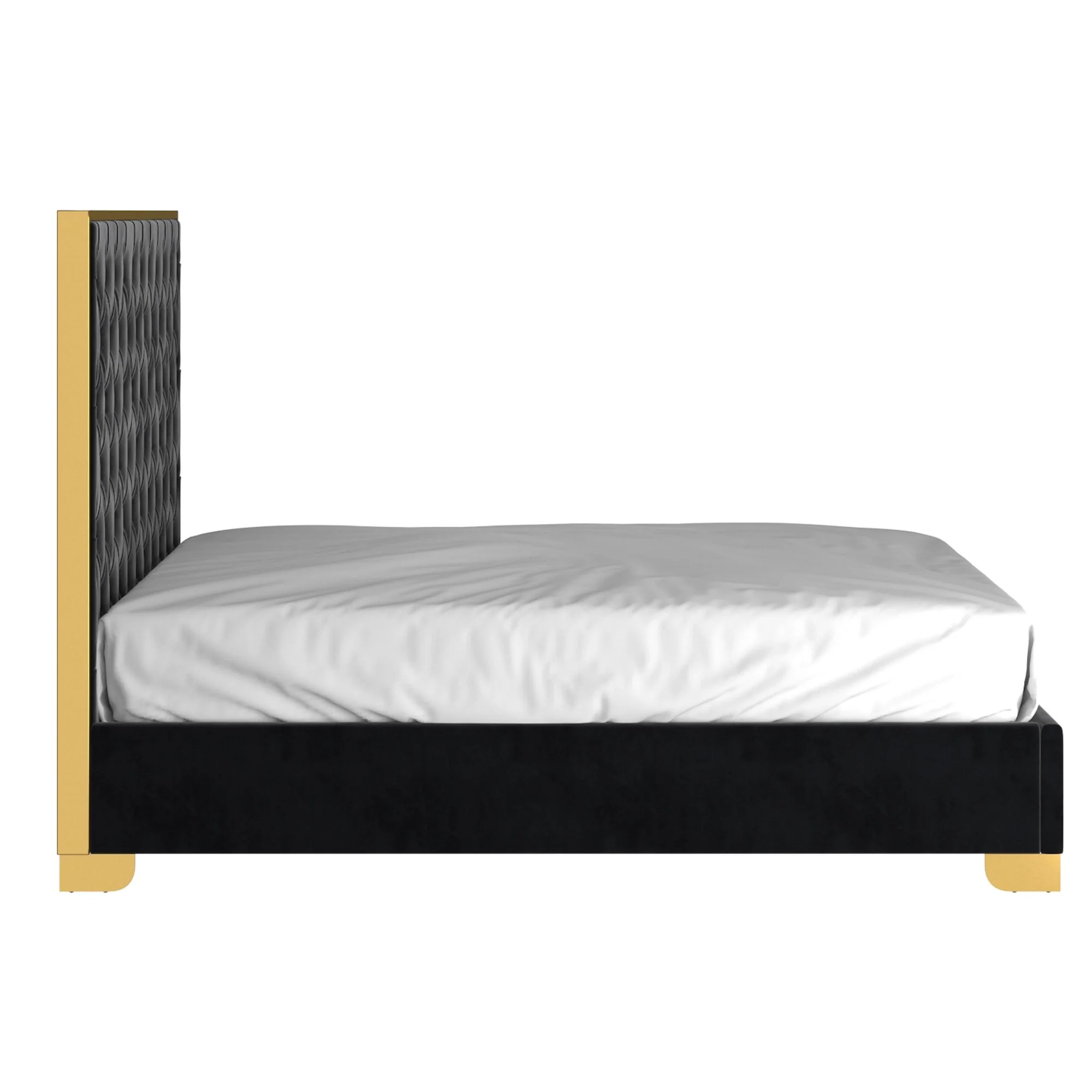 Lucille 60" Queen Bed in Black and Gold - Image 3