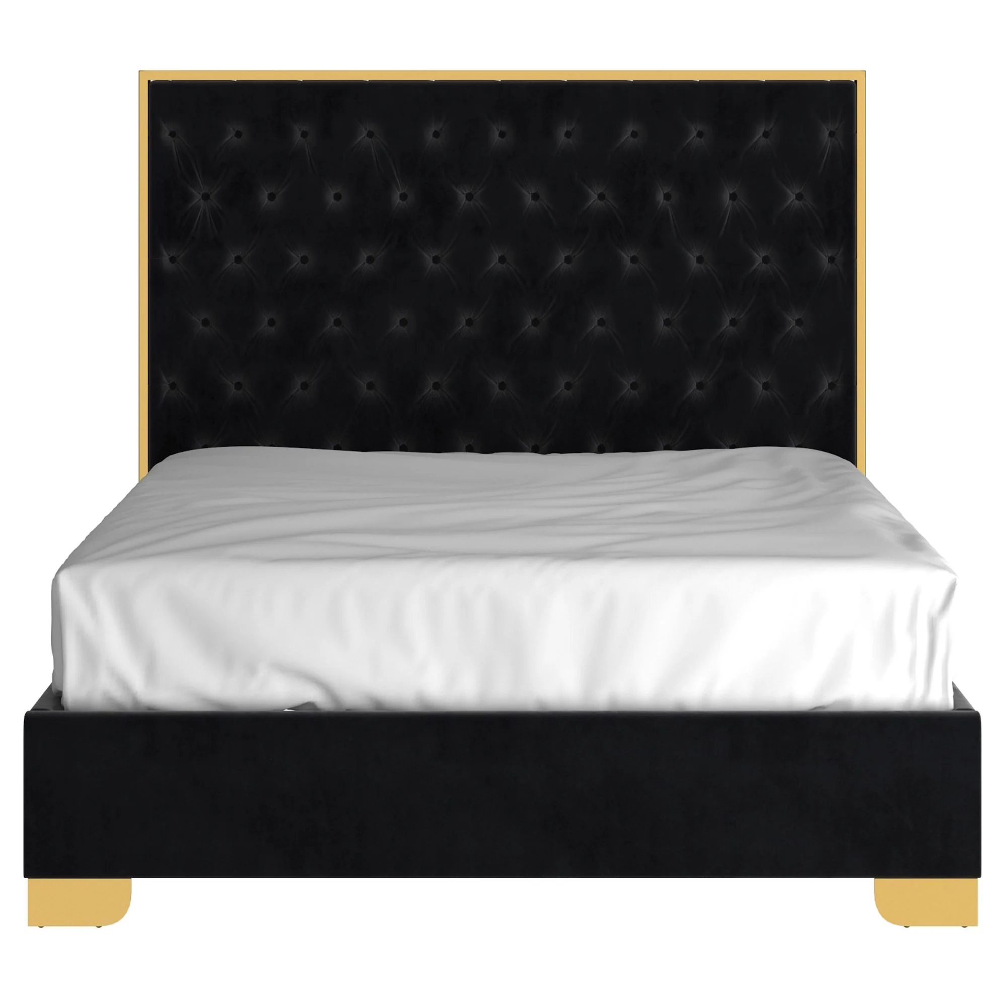 Lucille 60" Queen Bed in Black and Gold - Image 4