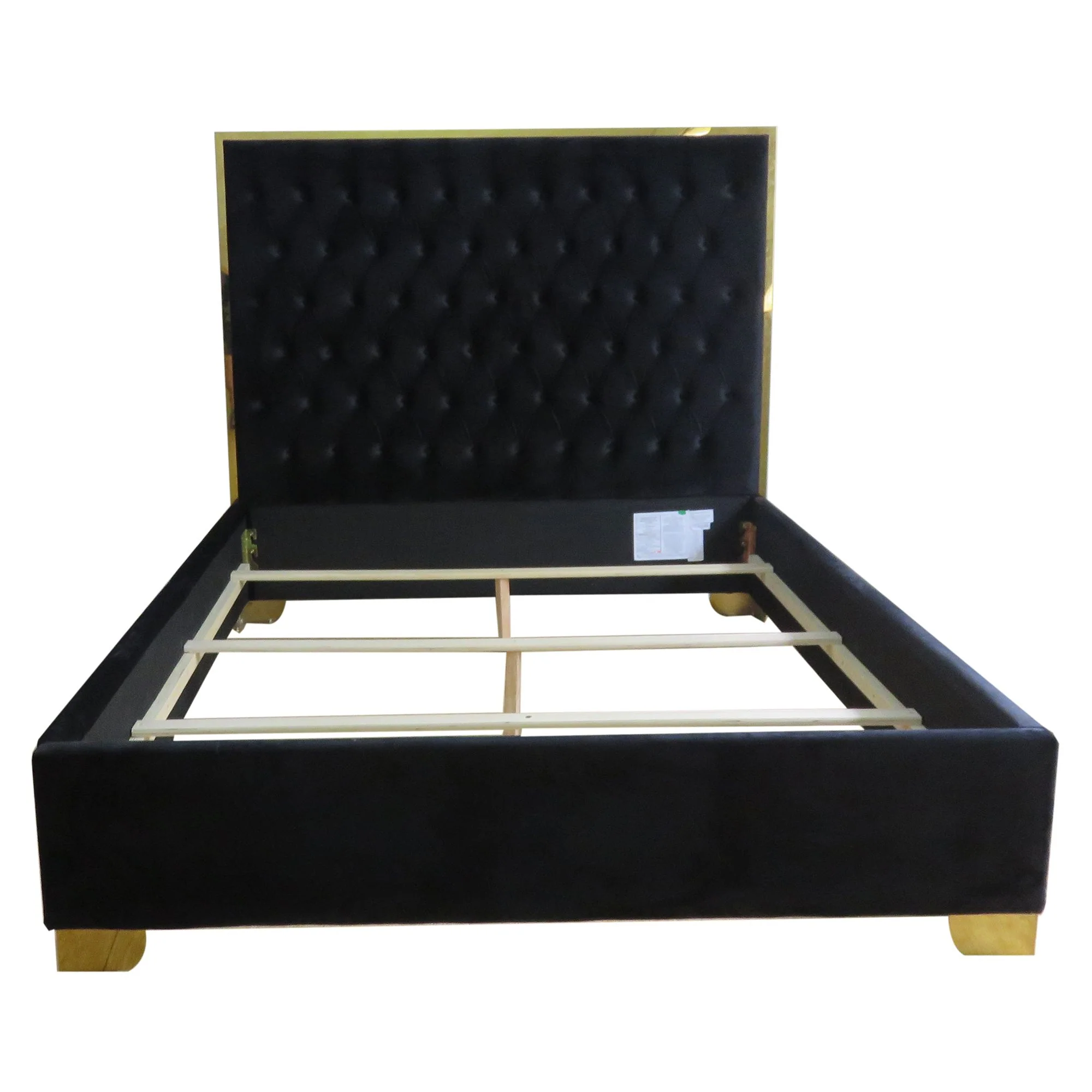 Lucille 60" Queen Bed in Black and Gold - Image 5
