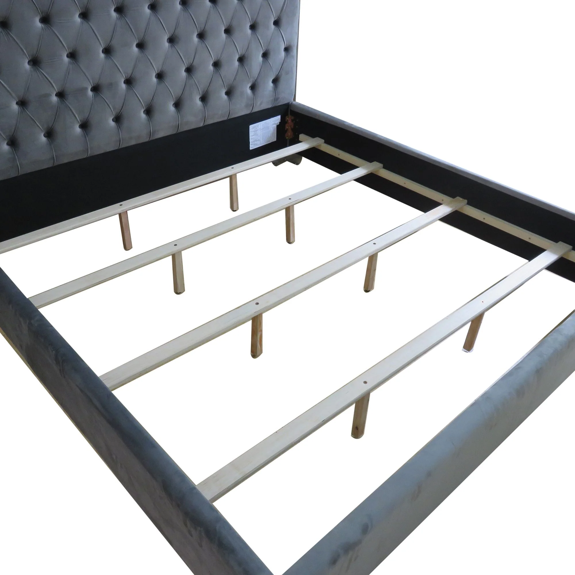 Lucille 78" King Bed in Grey and Silver - Image 5
