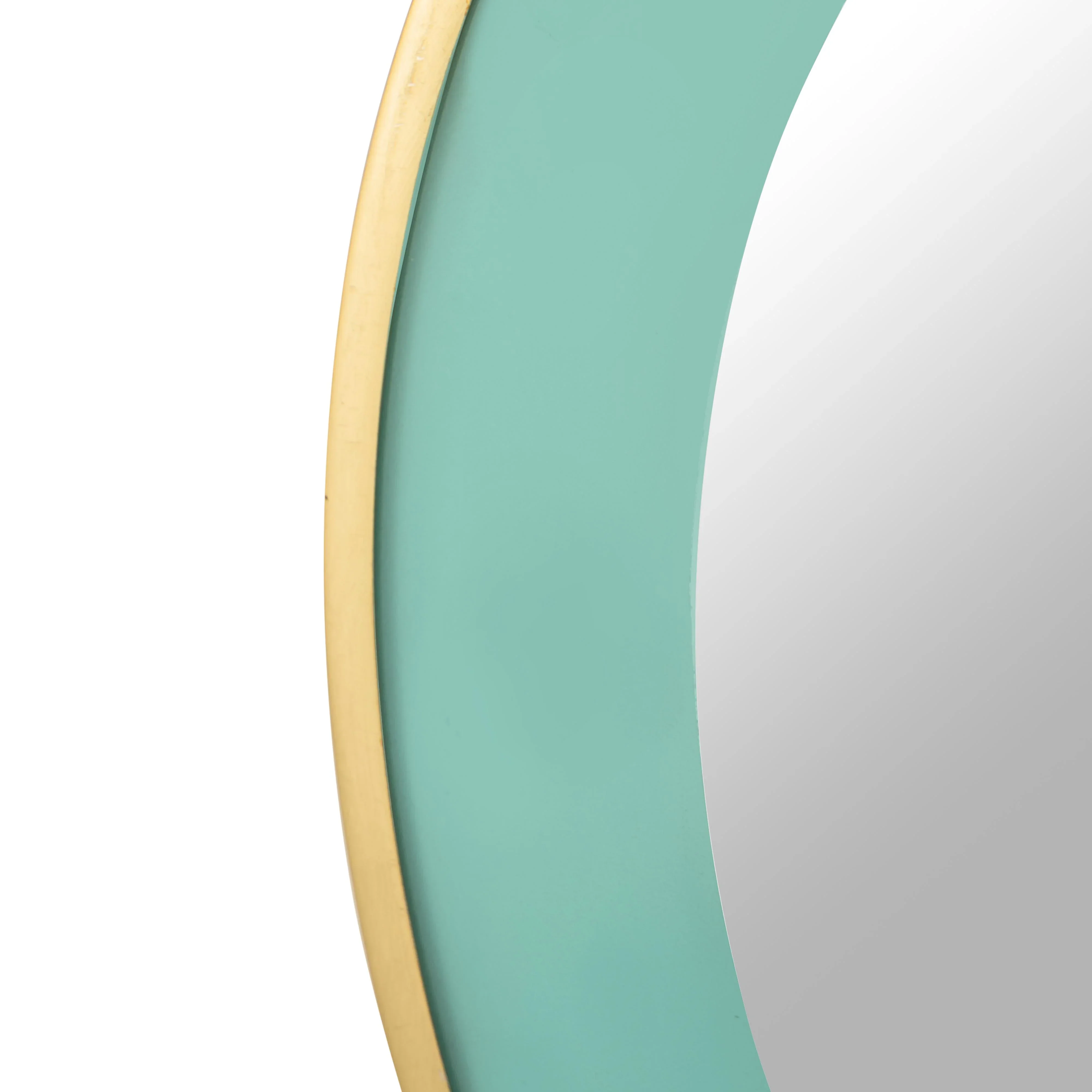 Lucille 24" Turquoise and Brass Round Wall Mirror - Image 5