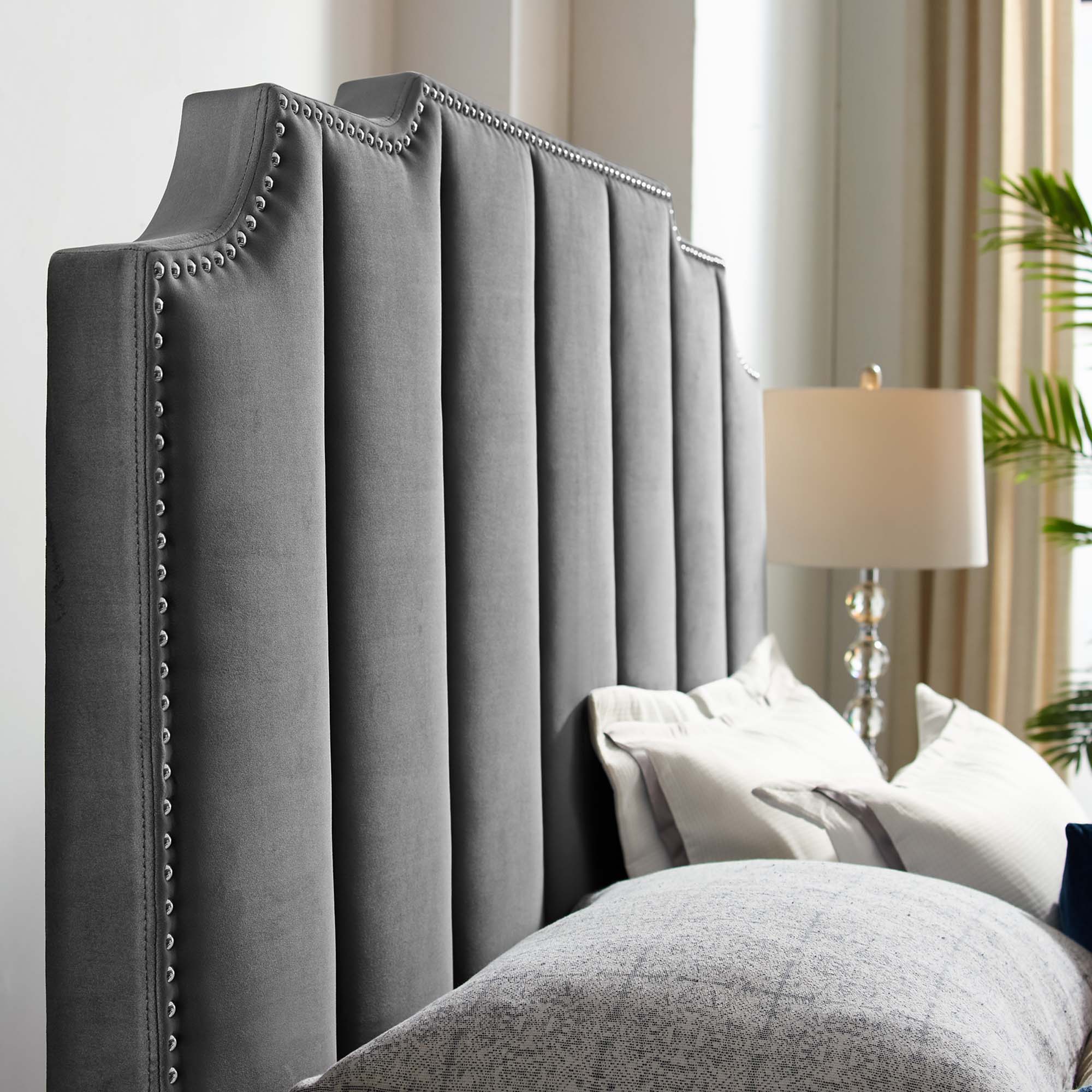Lucille Performance Velvet Platform Bed - Image 8