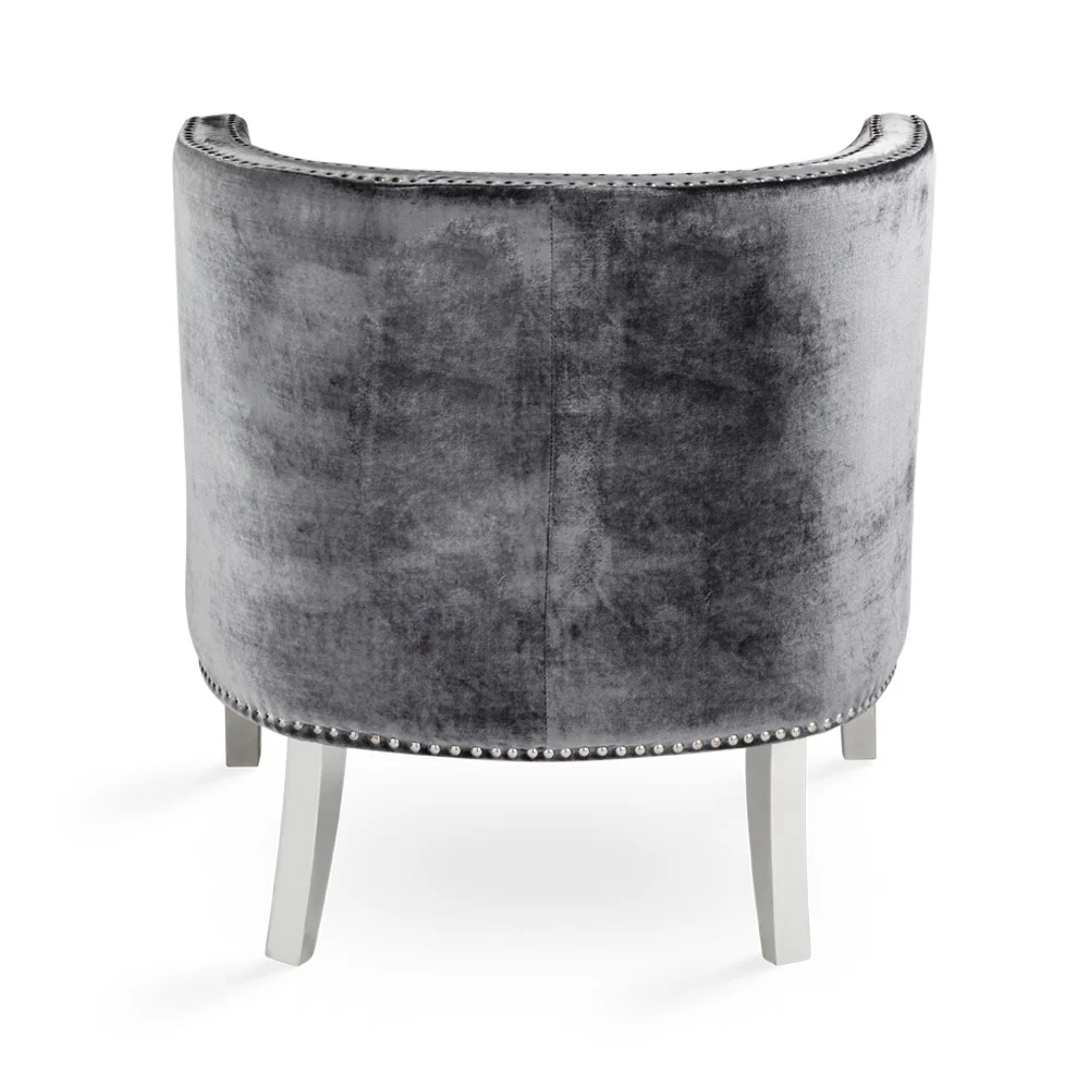 Lucy Accent Chair - Charcoal Velvet - Image 3