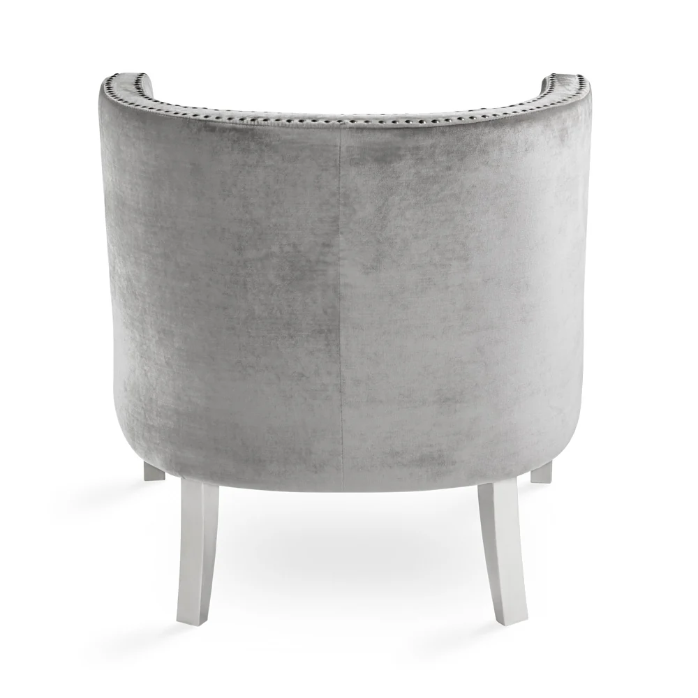 Lucy Accent Chair Grey Velvet - Image 4