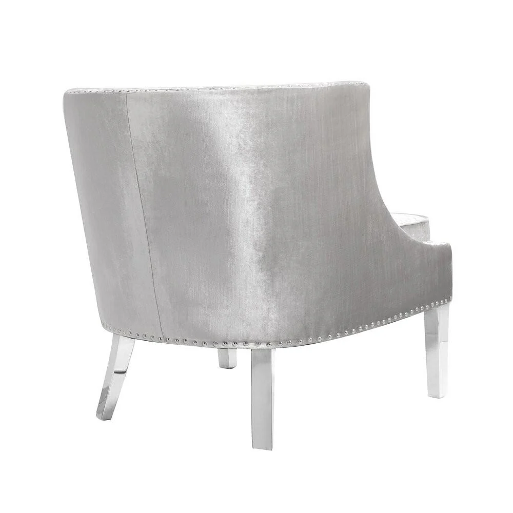 Lucy Lounge Chair Grey Velvet - Image 2