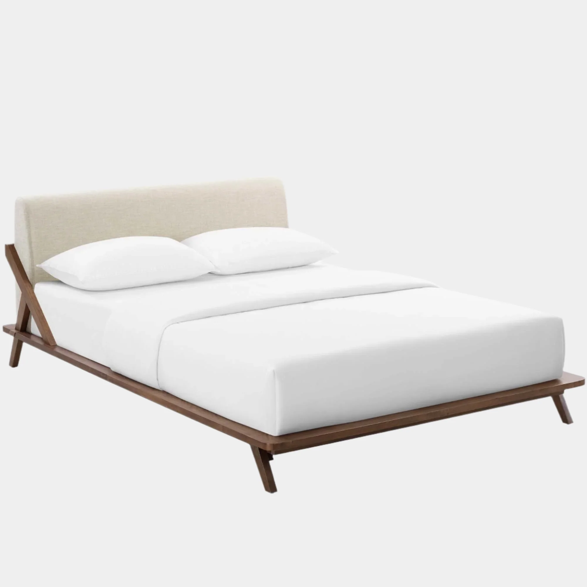 Luella Upholstered Fabric Queen Platform Bed