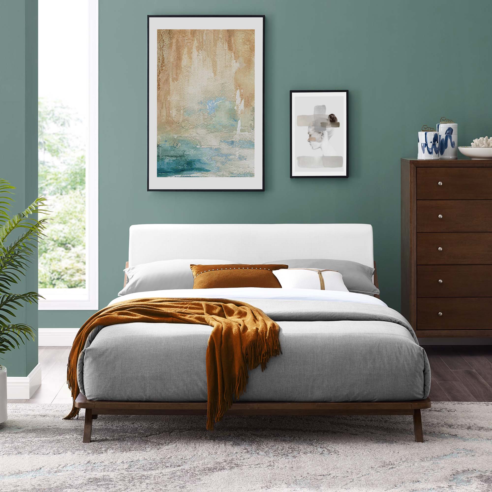 Luella Upholstered Fabric Queen Platform Bed - Image 30