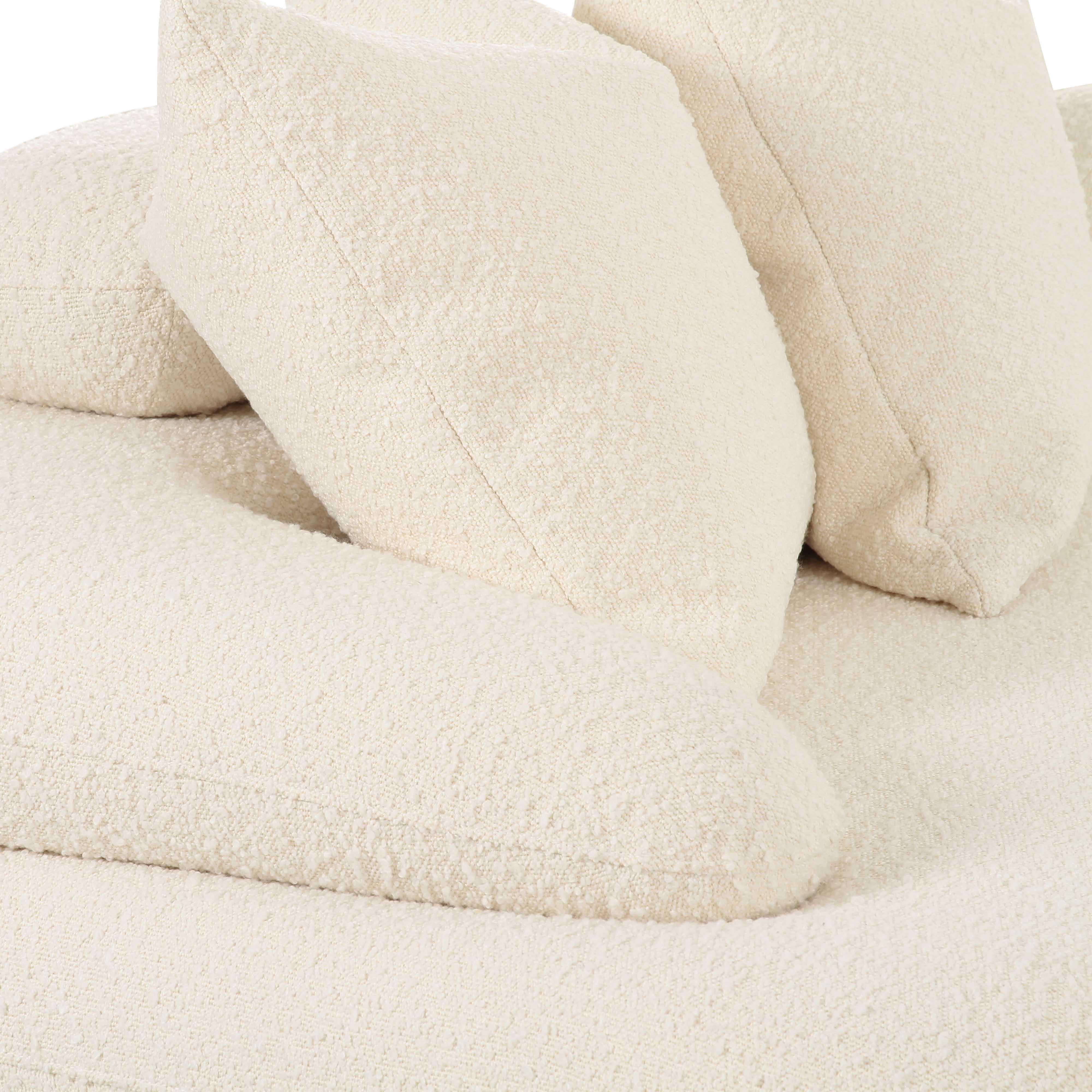 Lulu 3-Piece Cream Performance Boucle Modular Curved L-Sectional - Image 5