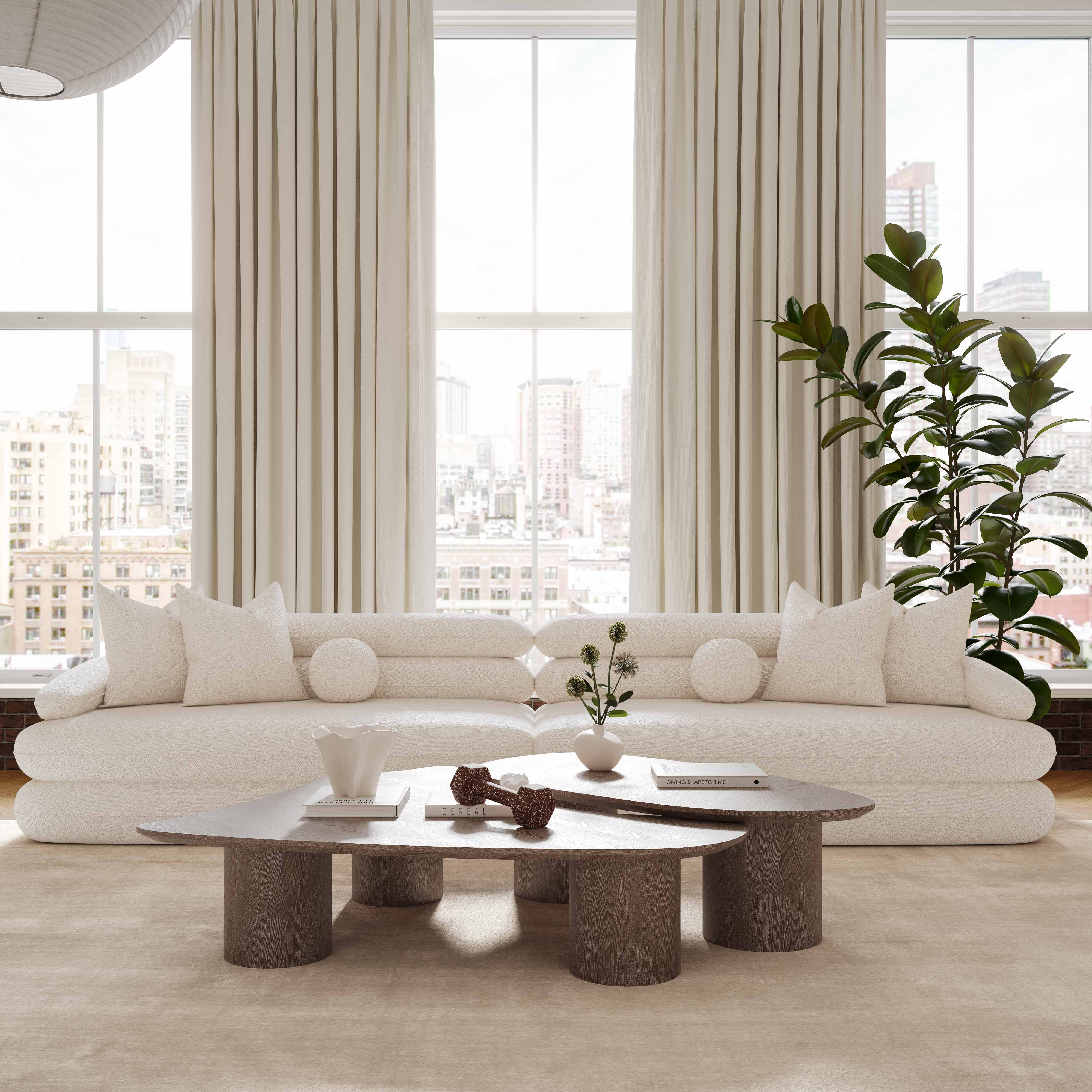 Lulu 141" Cream Performance Boucle Sofa - Image 2