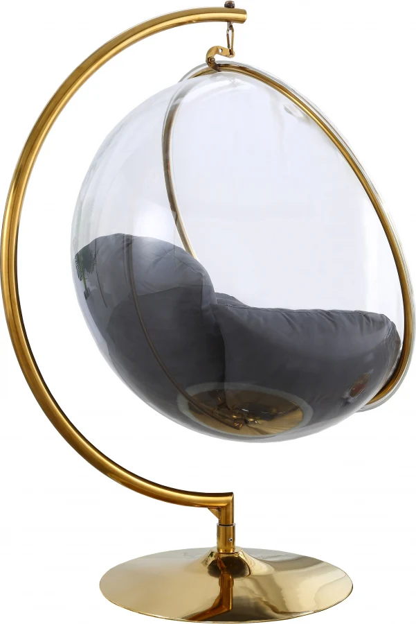Luna Acrylic And Fabric Upholstered Swing Bubble Accent Chair - Image 11