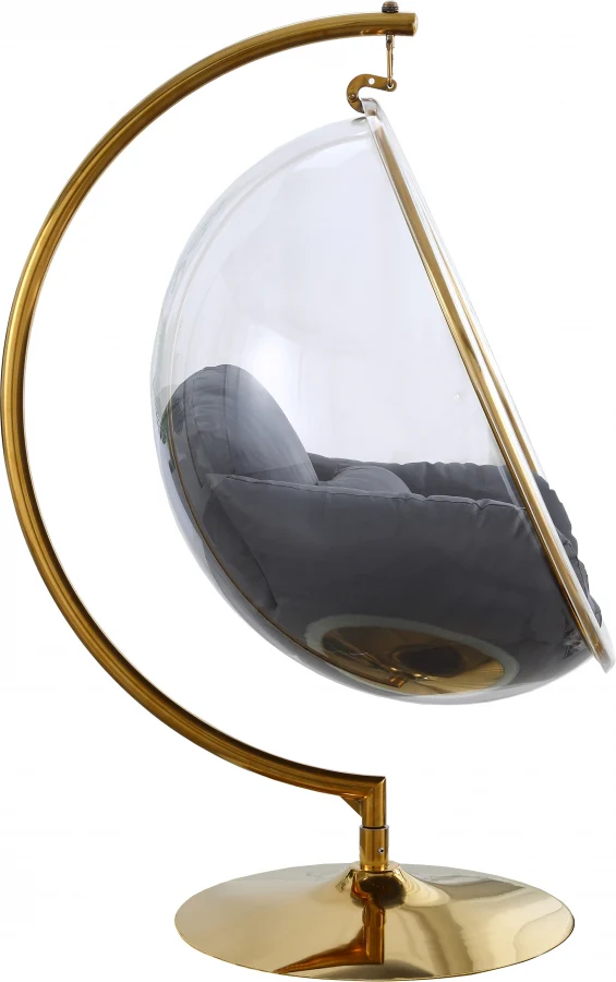 Luna Acrylic And Fabric Upholstered Swing Bubble Accent Chair - Image 12